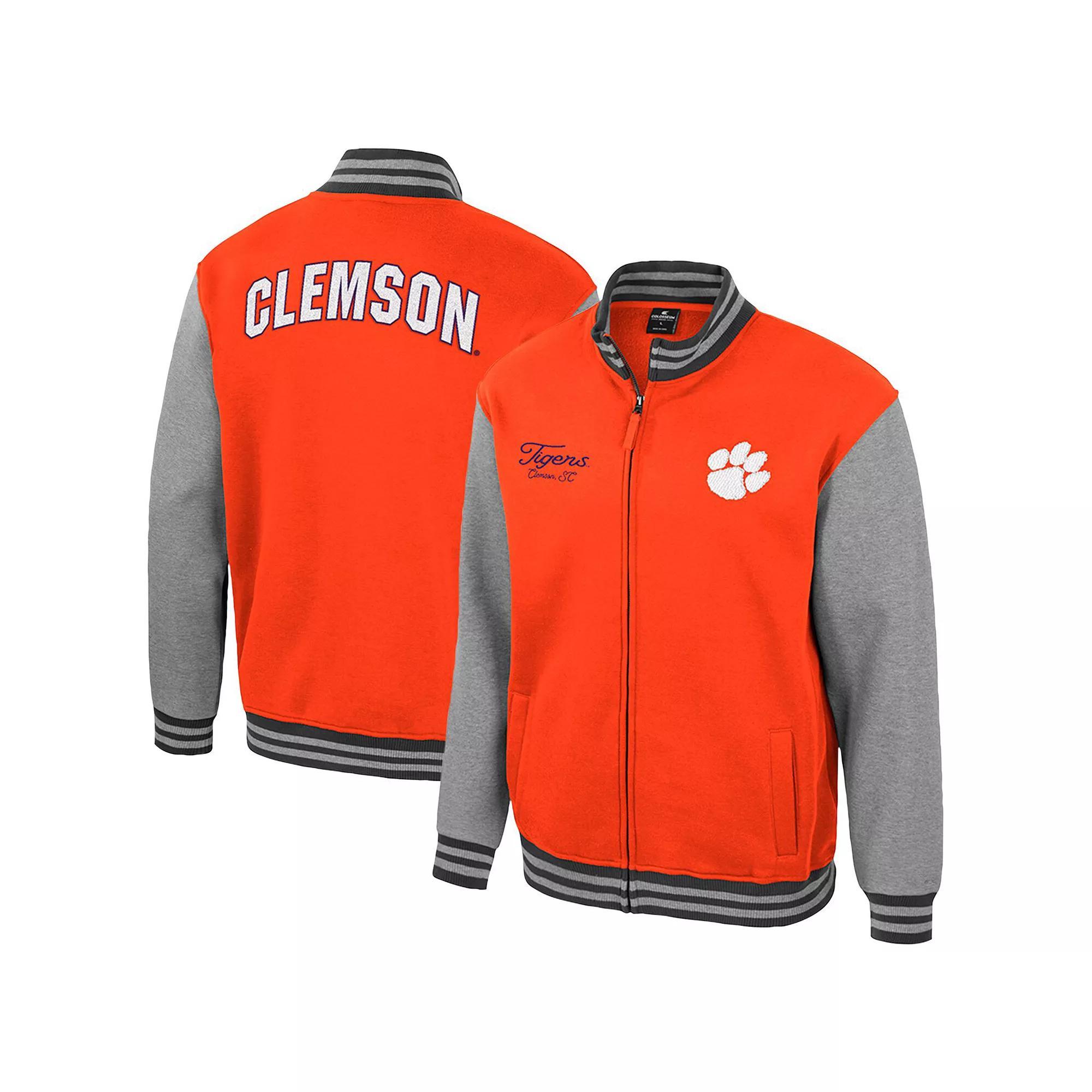 Mens Colosseum Clemson Tigers Ambi-Turner Full-Zip Varsity Jacket Product Image