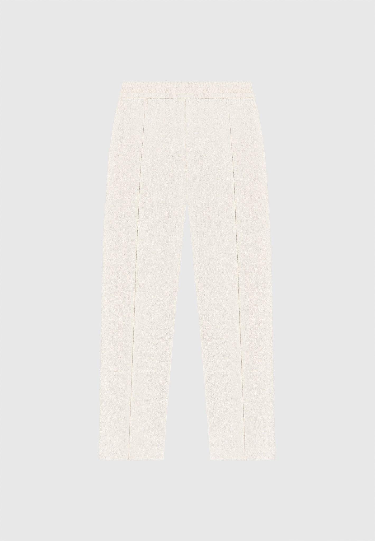 Boucle Pintuck Tapered Trousers - Beige Male Product Image