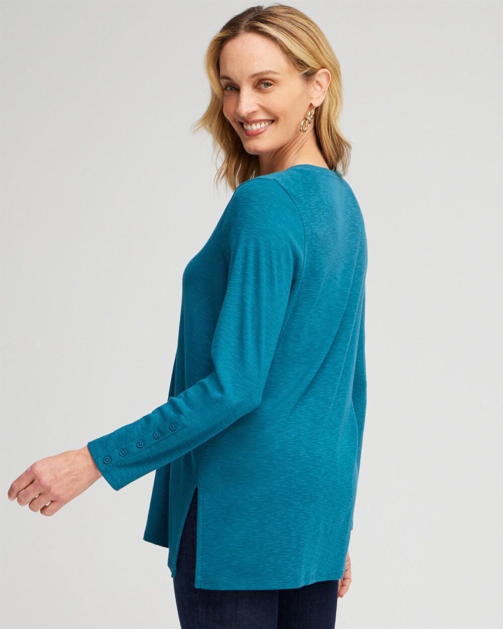 Button Detail V-neck Tunic Product Image