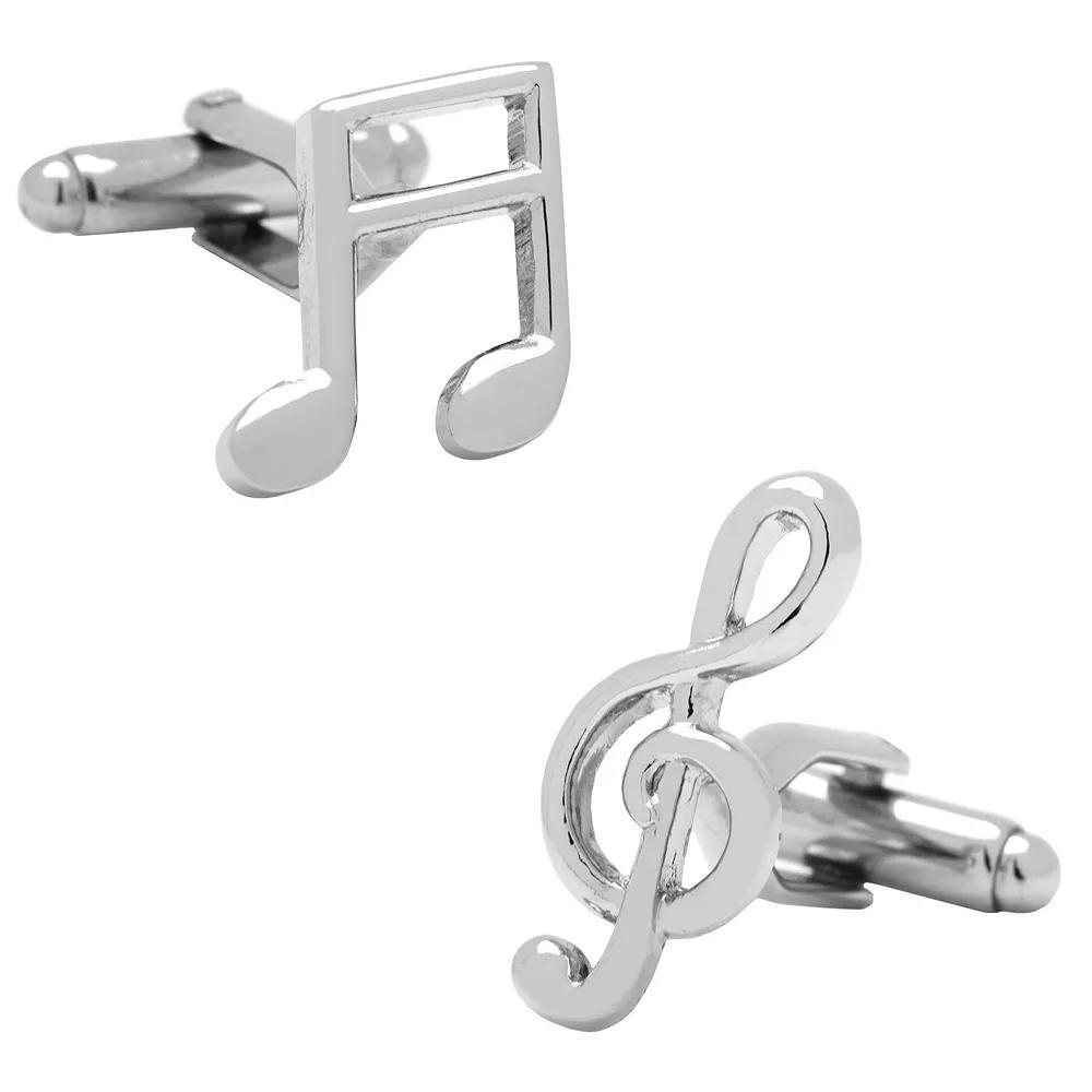 Men's Cuff Links, Inc. Music Notes Cuff Links, Silver Product Image