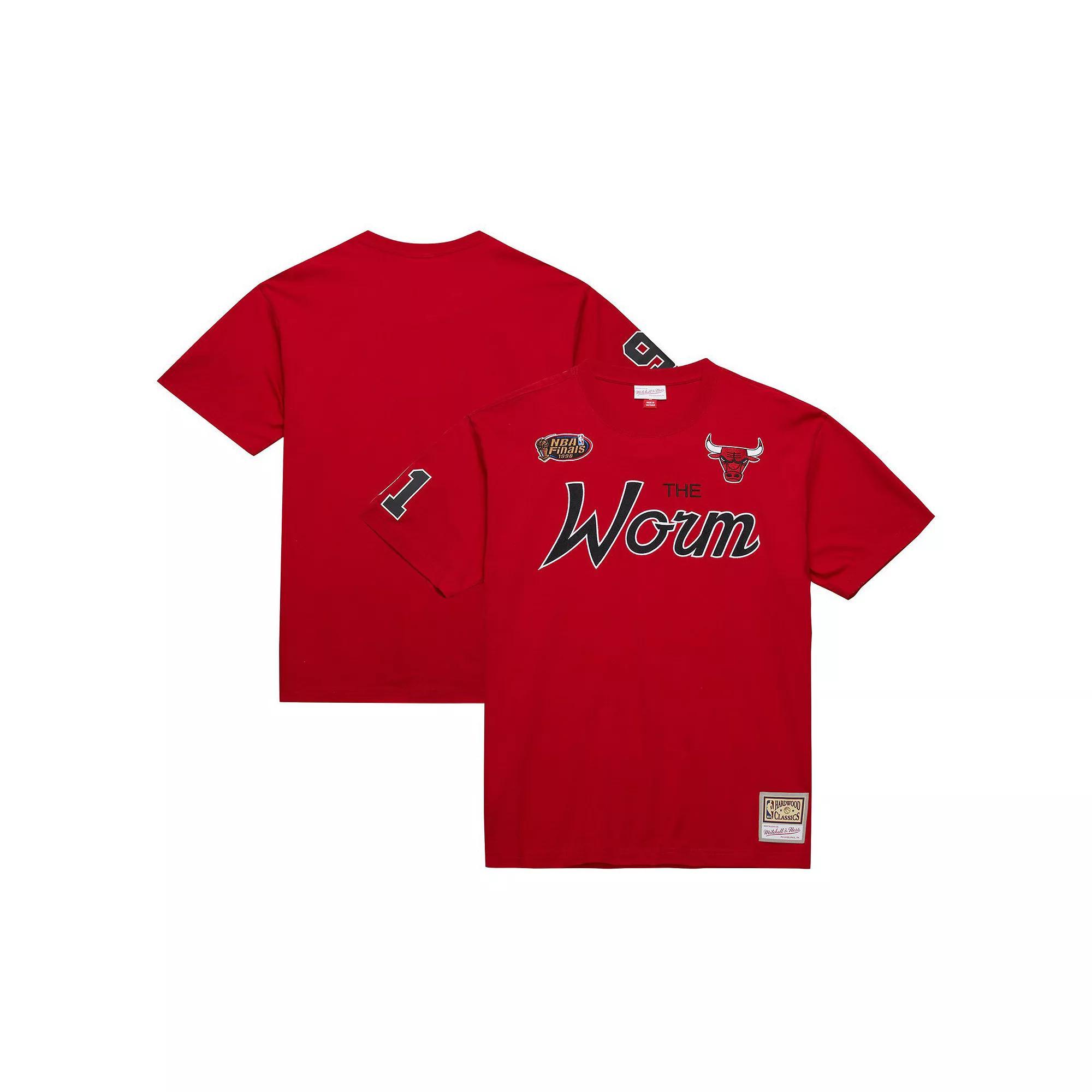 Men's Mitchell & Ness Dennis Rodman Red Chicago Bulls Premium Nickname T-Shirt, Size: Small Product Image