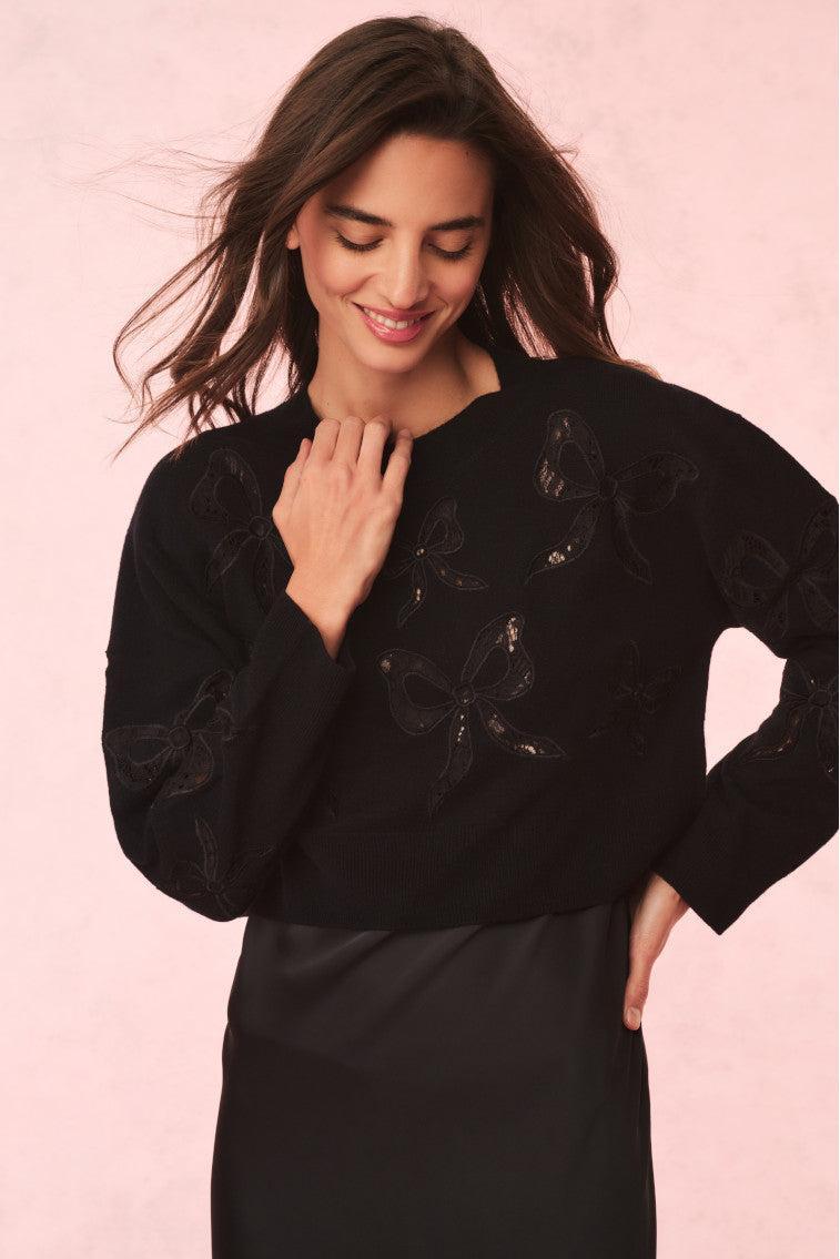 Parson Bow Print Pullover - BLACK Product Image