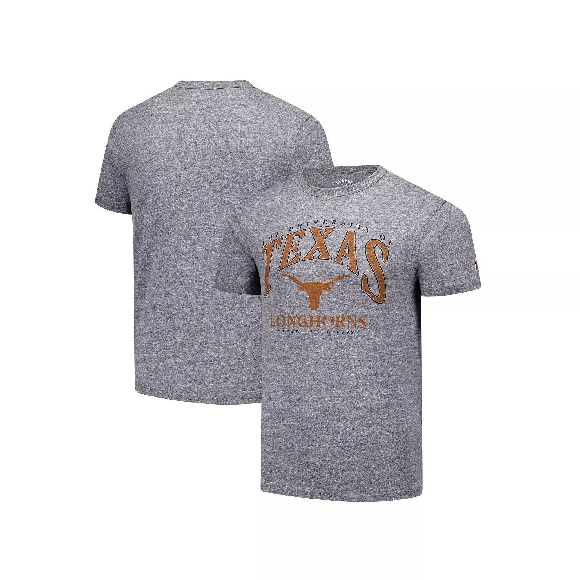 Men's League Collegiate Wear Heather Gray Texas Longhorns Tall Arch 2.0 Victory Falls Tri-Blend T-Shirt, Size: Small, Grey Product Image