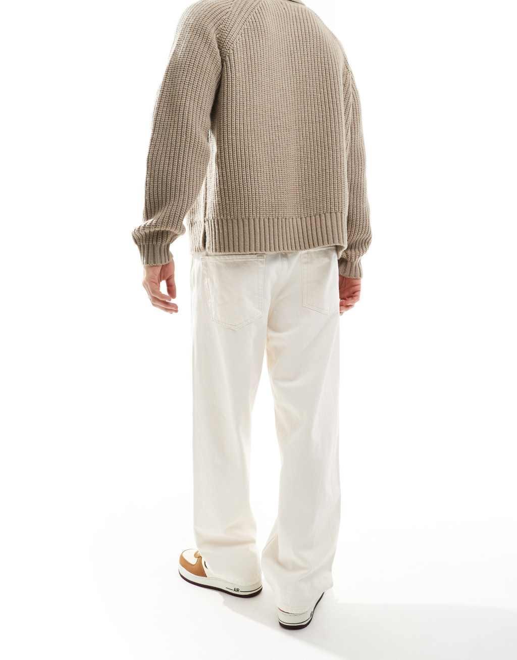 Jack & Jones alex baggy jeans in ecru Product Image