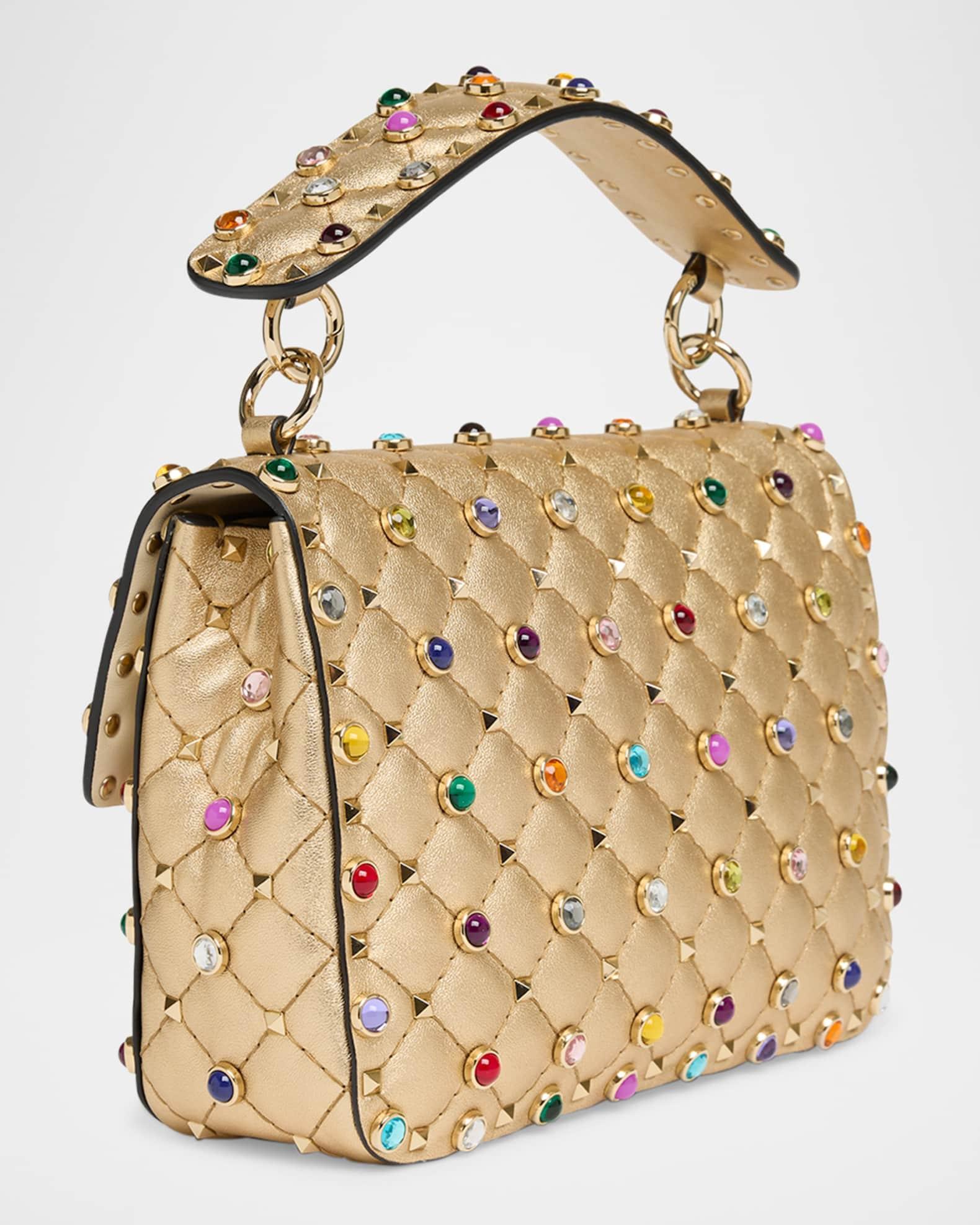 Medium Rockstud Embellished Leather Shoulder Bag Product Image