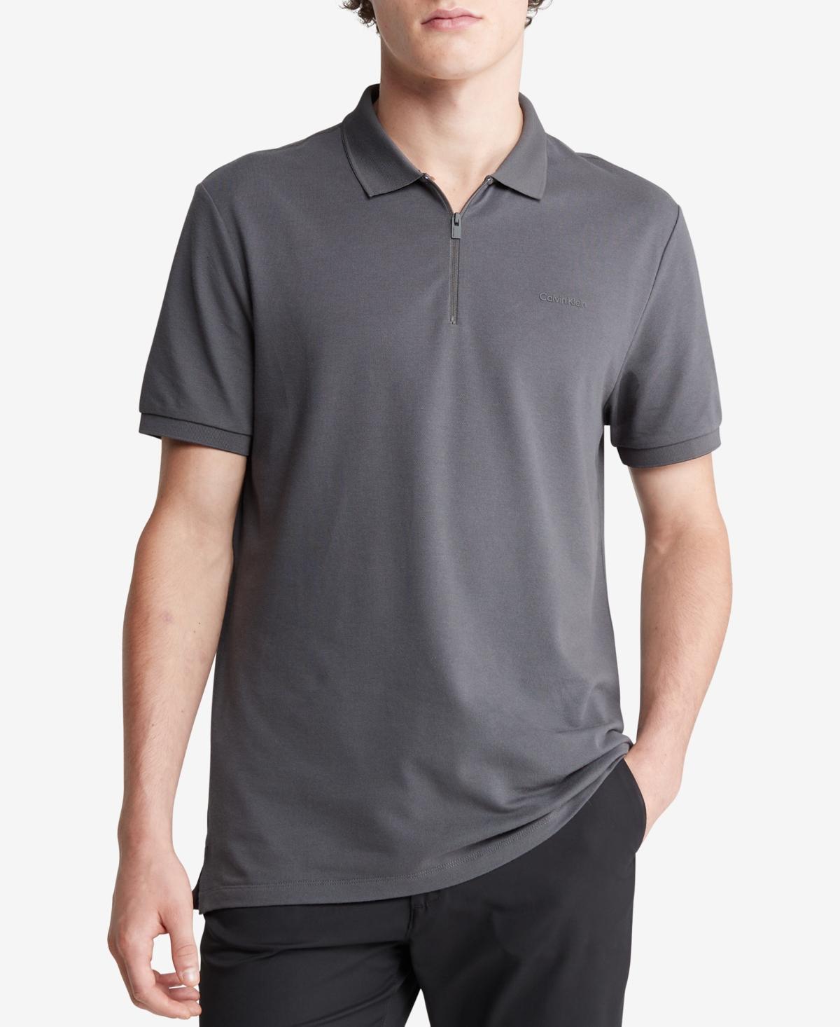 Calvin Klein Men's Tech Zip Polo Shirt - Blue - XS Product Image