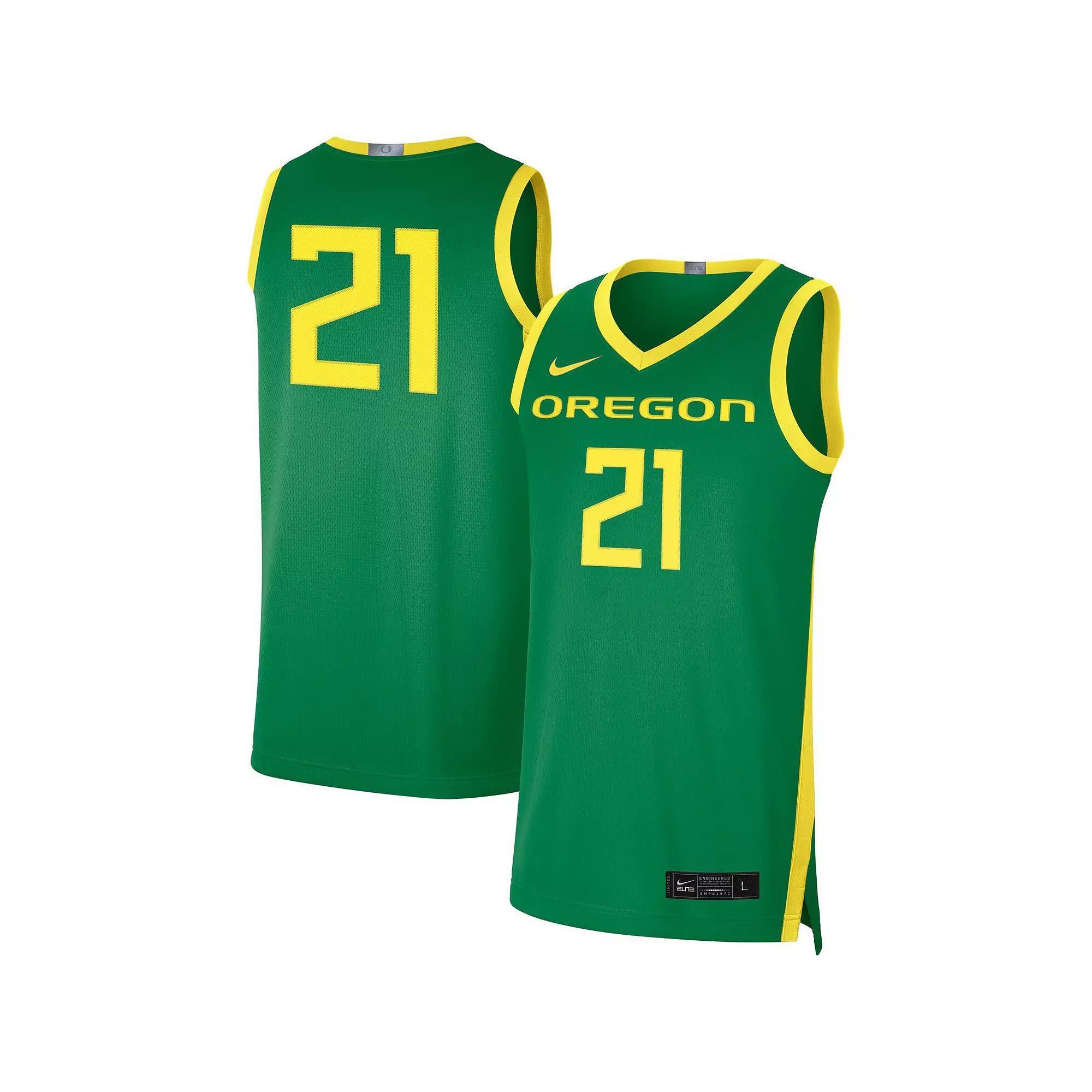 Men's Nike #21 Green Oregon Ducks Limited Basketball Jersey, Size: Medium Product Image