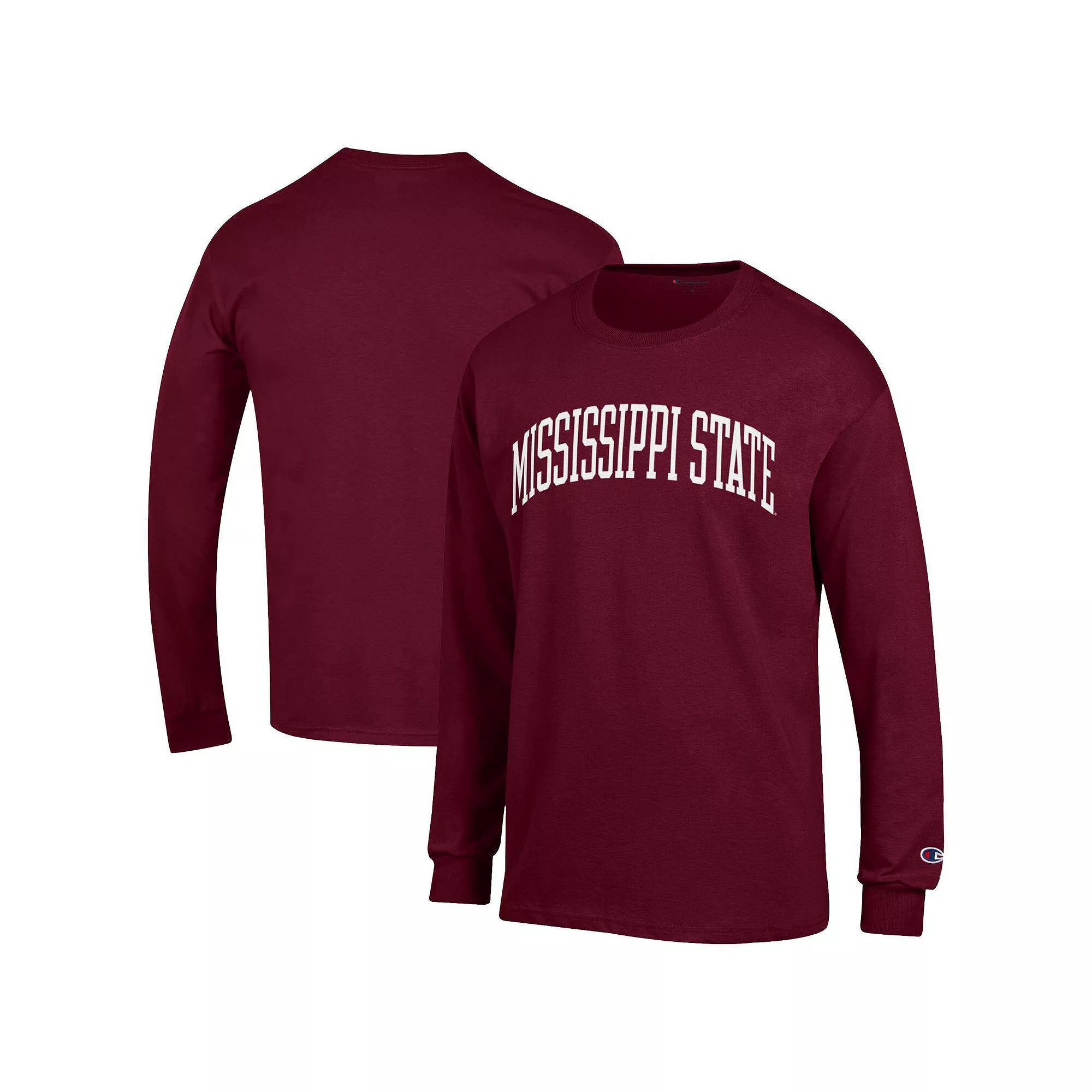 Men's Champion  Maroon Mississippi State Bulldogs Basic Arch Long Sleeve T-Shirt, Size: 2XL, Mst Red Product Image