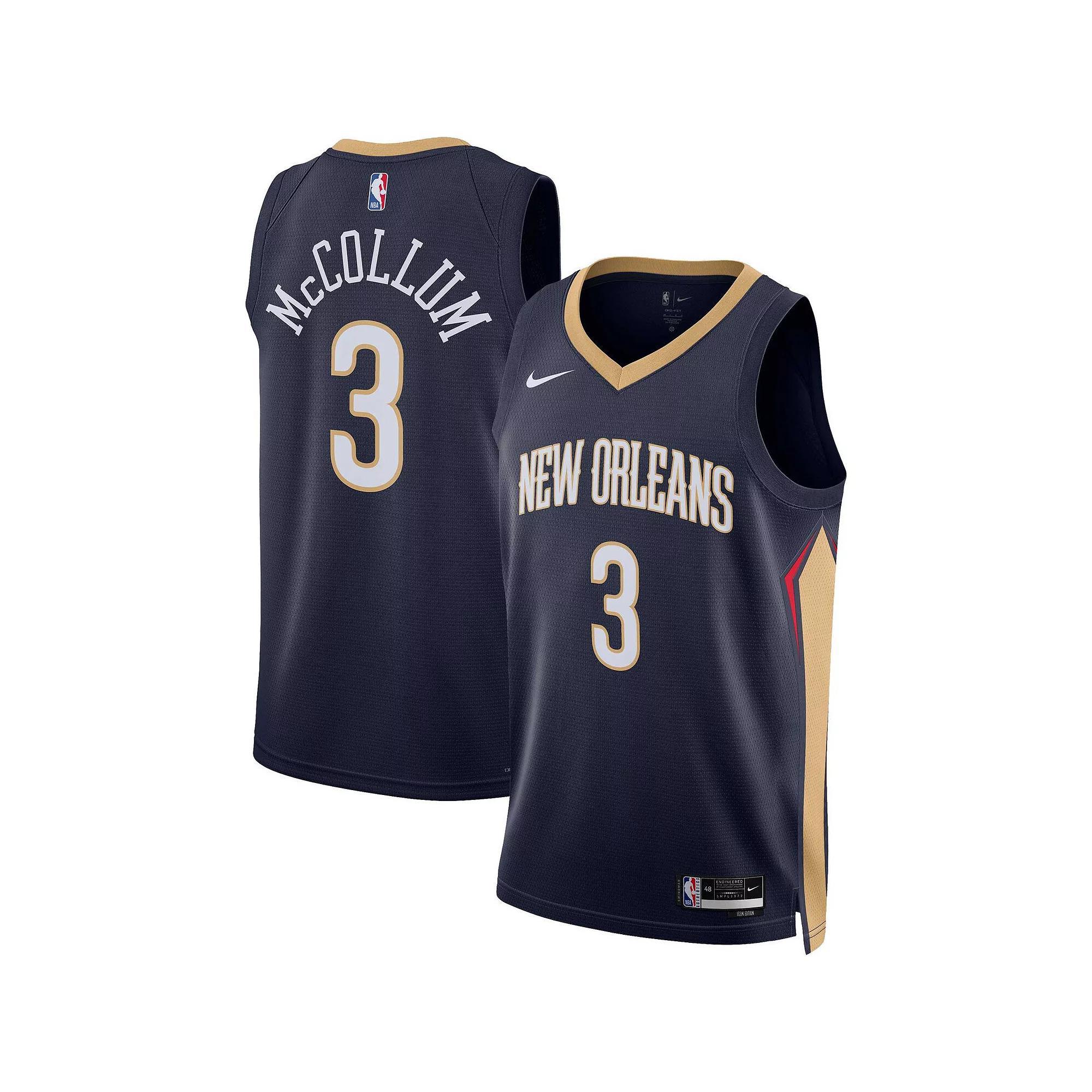 Unisex Nike C.J. McCollum Navy New Orleans Pelicans Swingman Jersey - Icon Edition, Adult Unisex, Size: XL, Blue Product Image