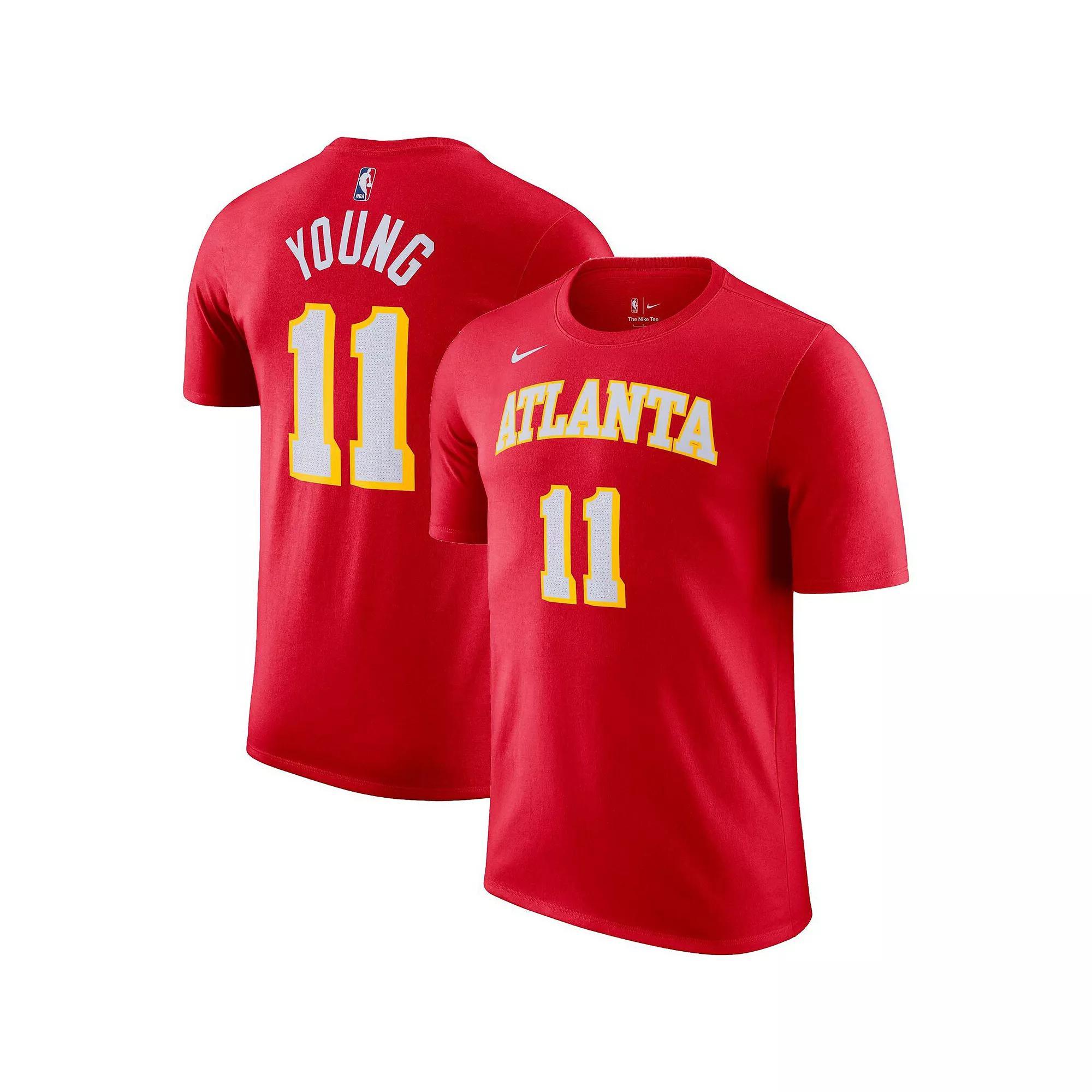 Men's Nike Trae Young Red Atlanta Hawks Icon 2022/23 Name & Number T-Shirt, Size: Small Product Image