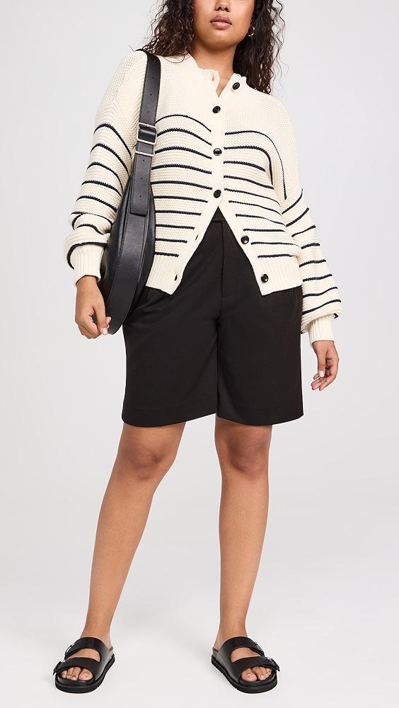 Alex Mill Button-Back Crewneck Sweater in Stripe | Shopbop Product Image