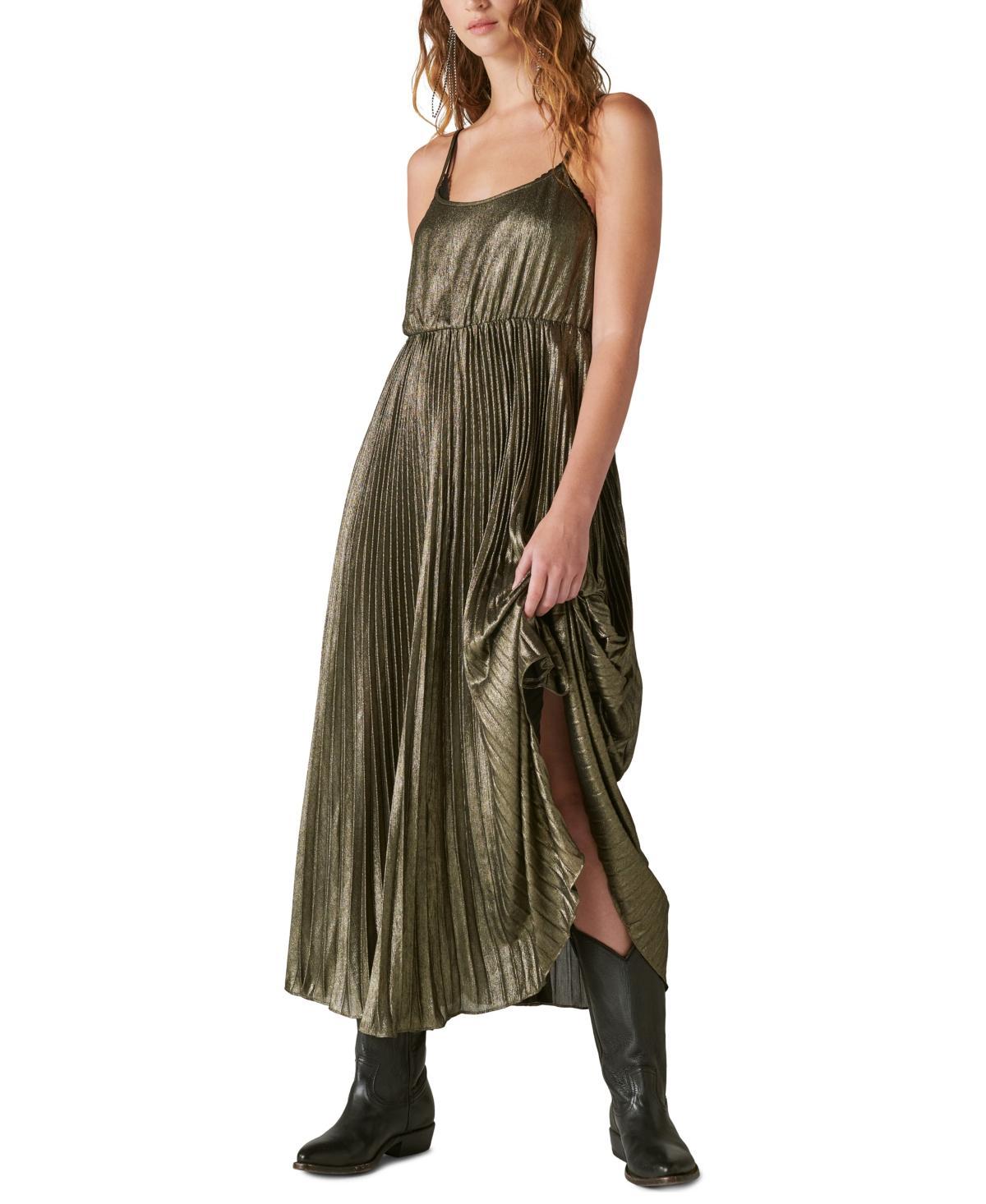 Lucky Brand Pleated Party Midi Dress Women's Dress Product Image