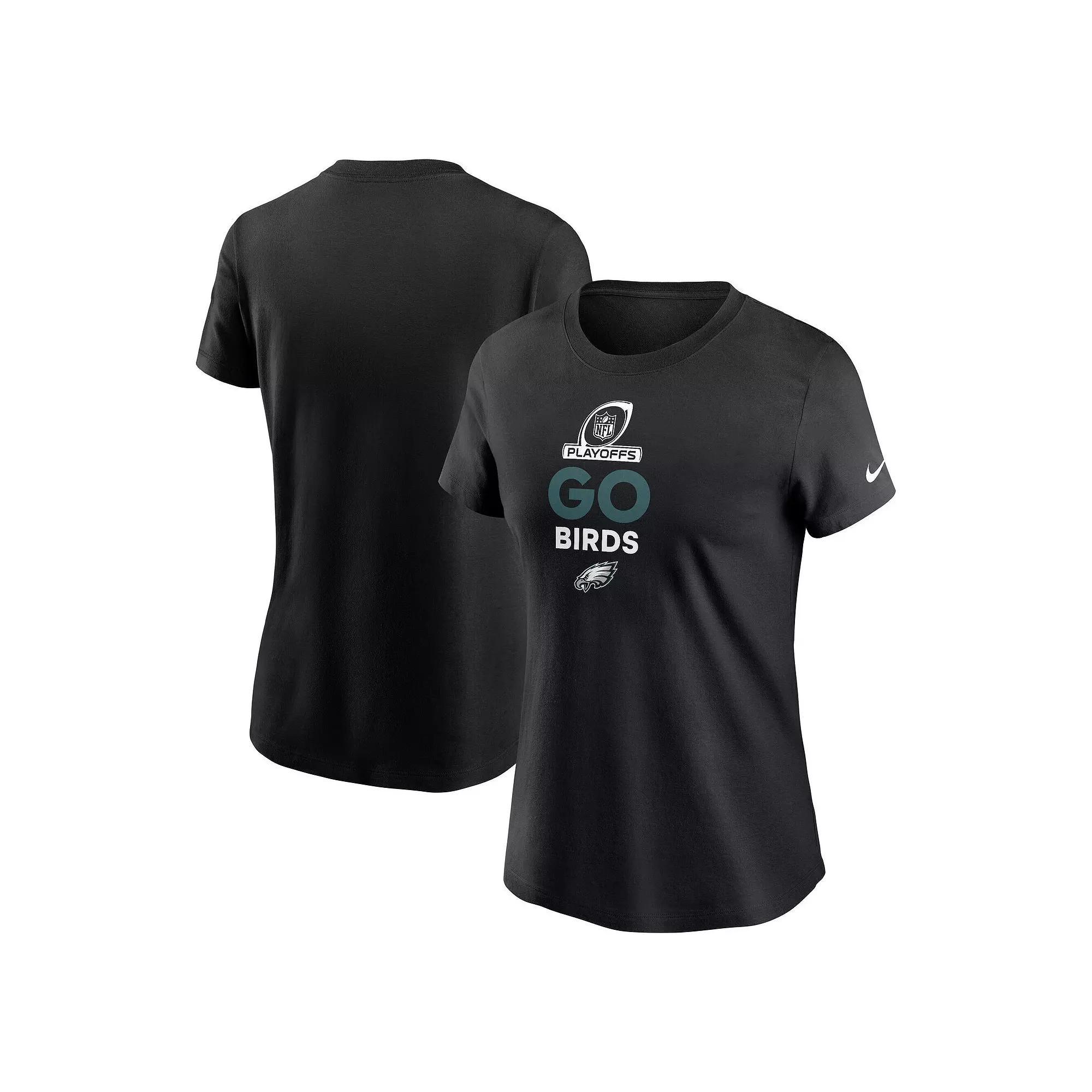 Women's Nike Black Philadelphia Eagles 2024 NFL Playoffs T-Shirt, Size: XL Product Image