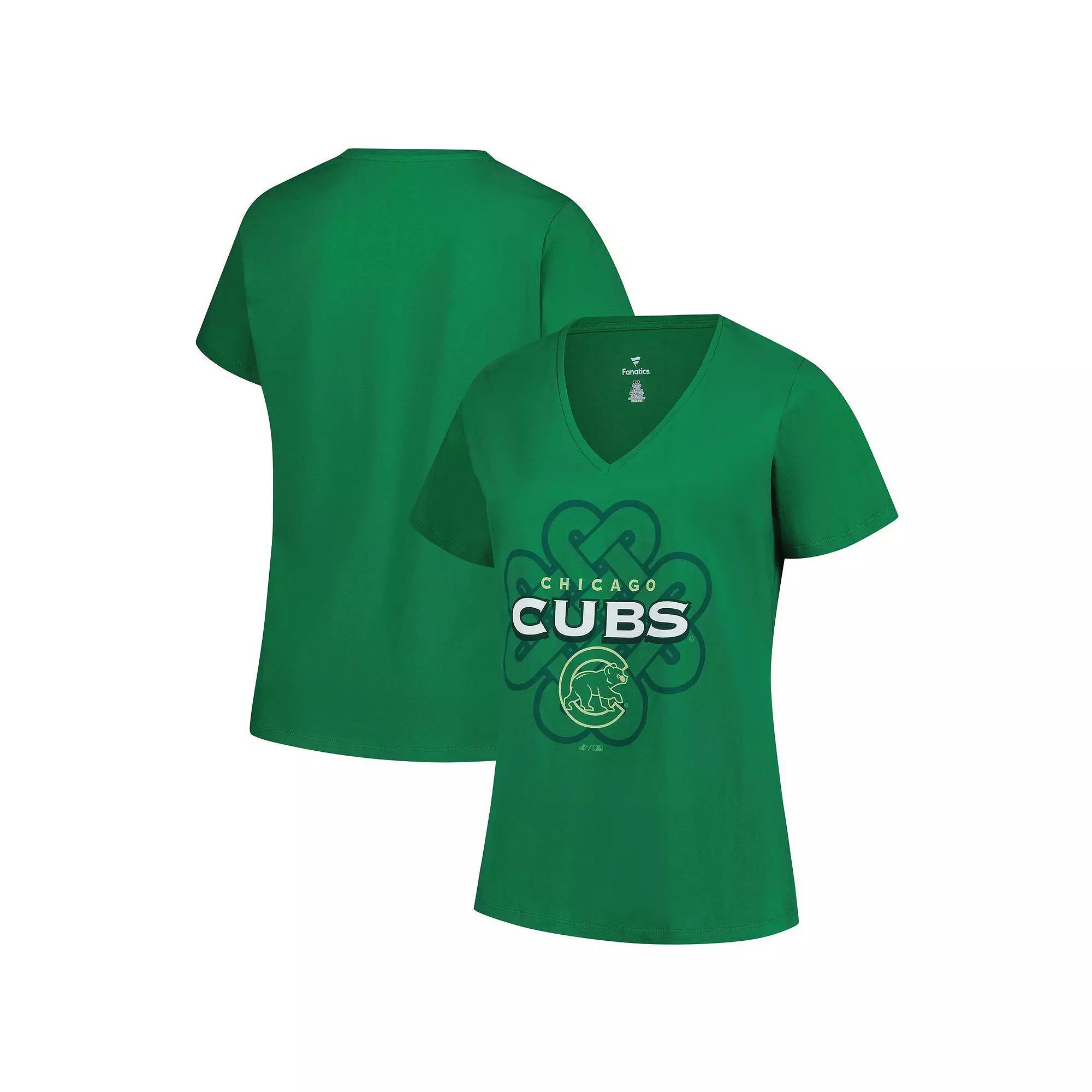 Women's Profile  Kelly Green Chicago Cubs Plus Size Celtic V-Neck T-Shirt, Size: 4XL Product Image