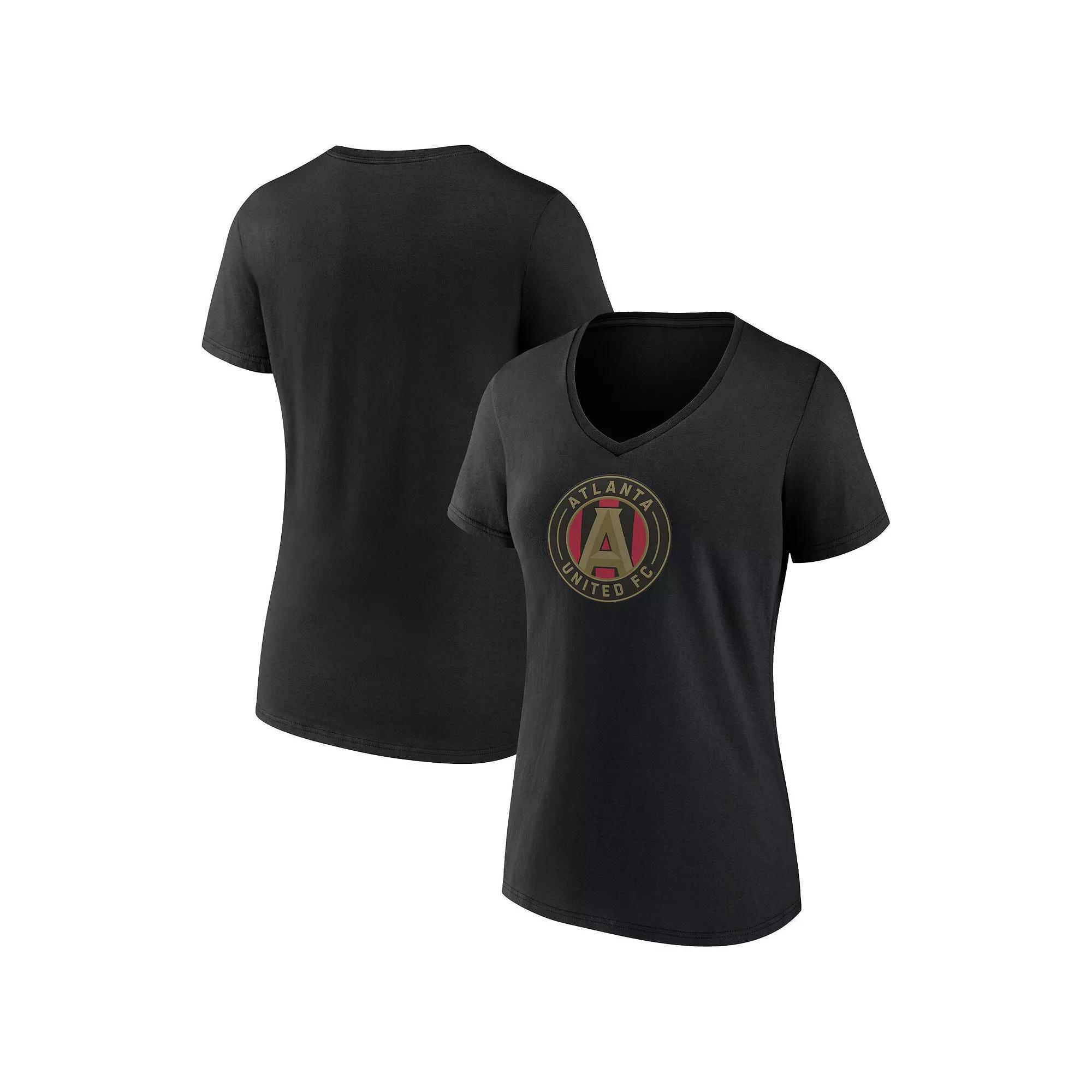 Women's Fanatics Branded Black Atlanta United FC Evergreen Logo V-Neck T-Shirt, Size: XL, Atu Black Product Image