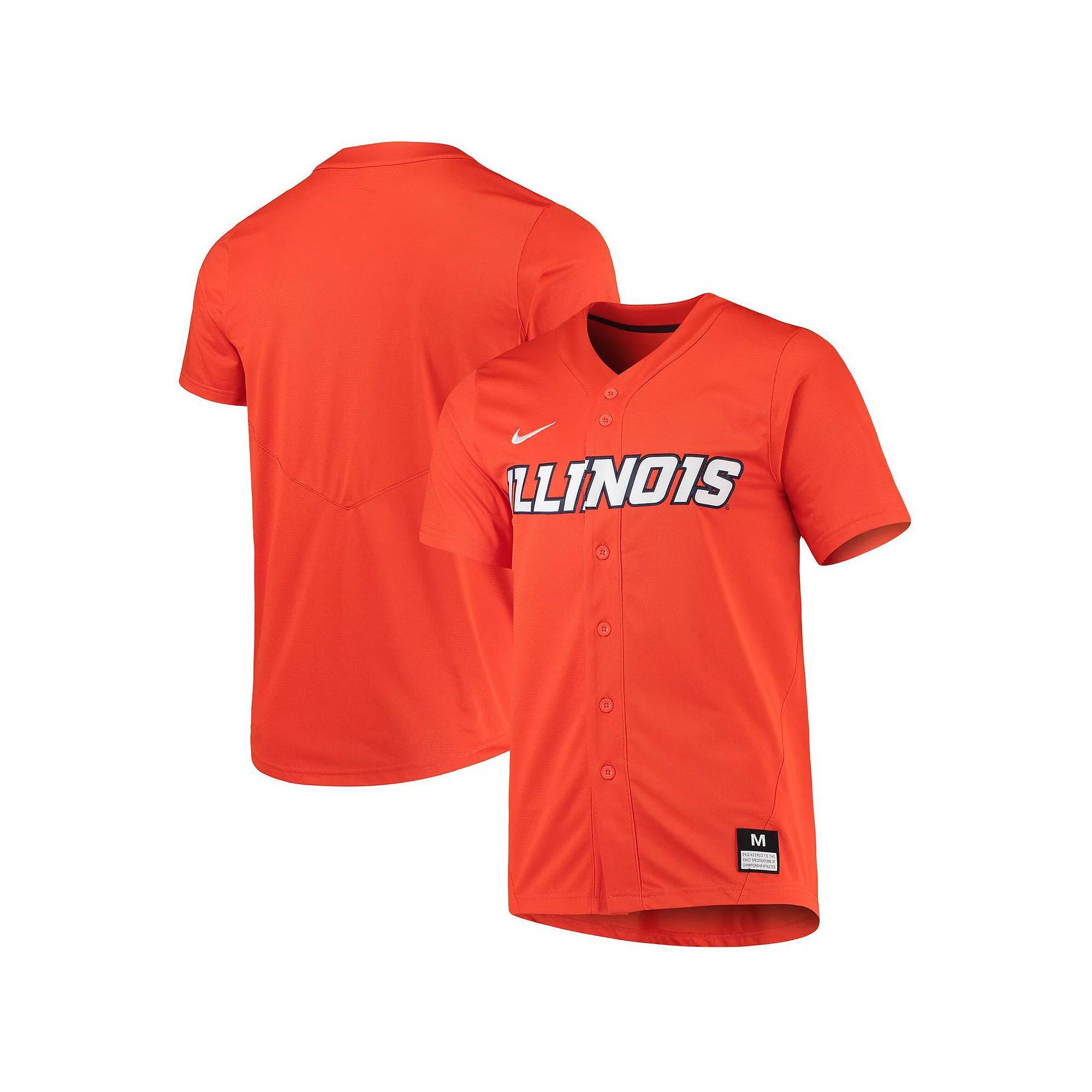 Men's Nike Orange Illinois Fighting Illini Replica Baseball Jersey, Size: 3XL Product Image