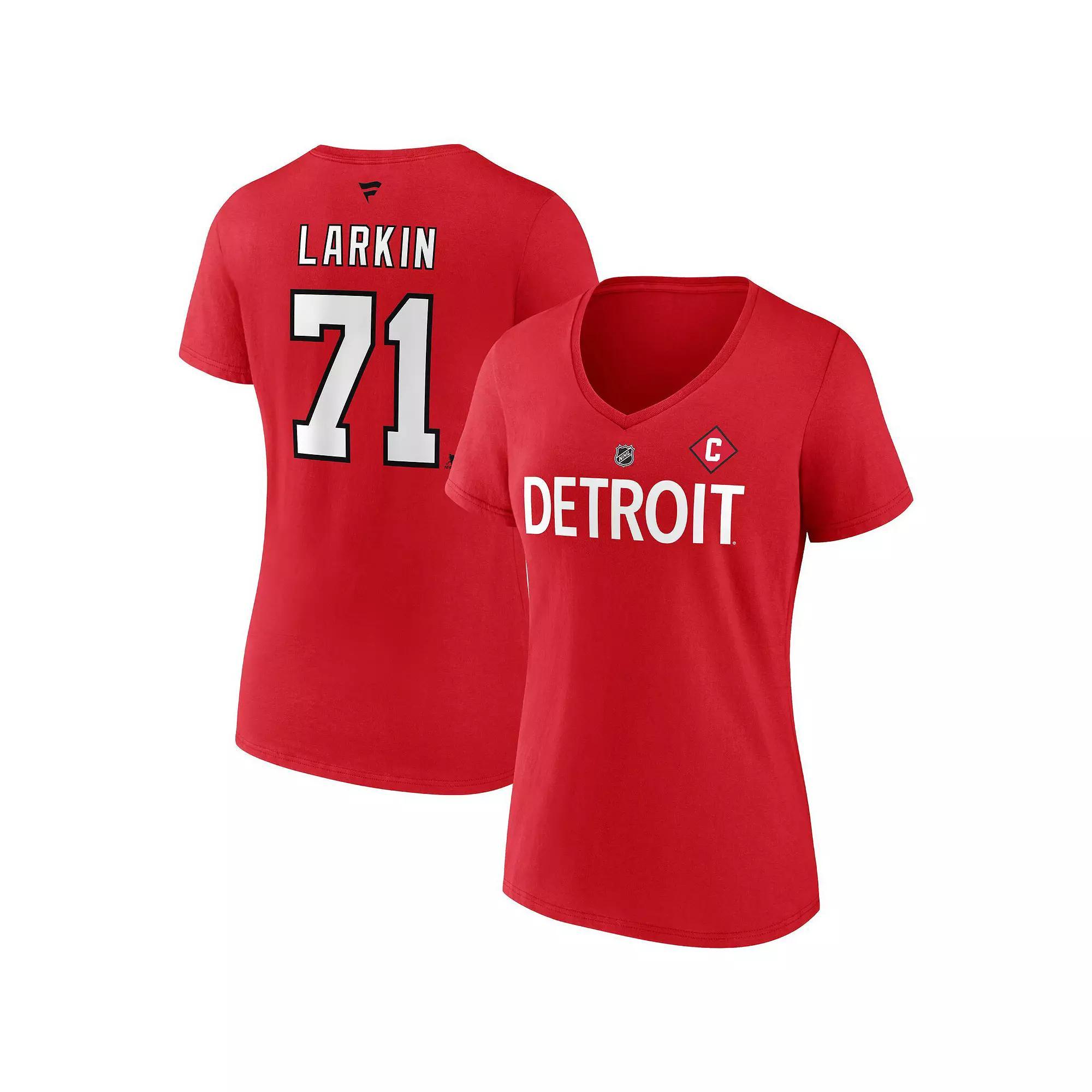 Women's Fanatics Branded Dylan Larkin Red Detroit Red Wings Special Edition 2.0 Name & Number V-Neck T-Shirt, Size: Large Product Image