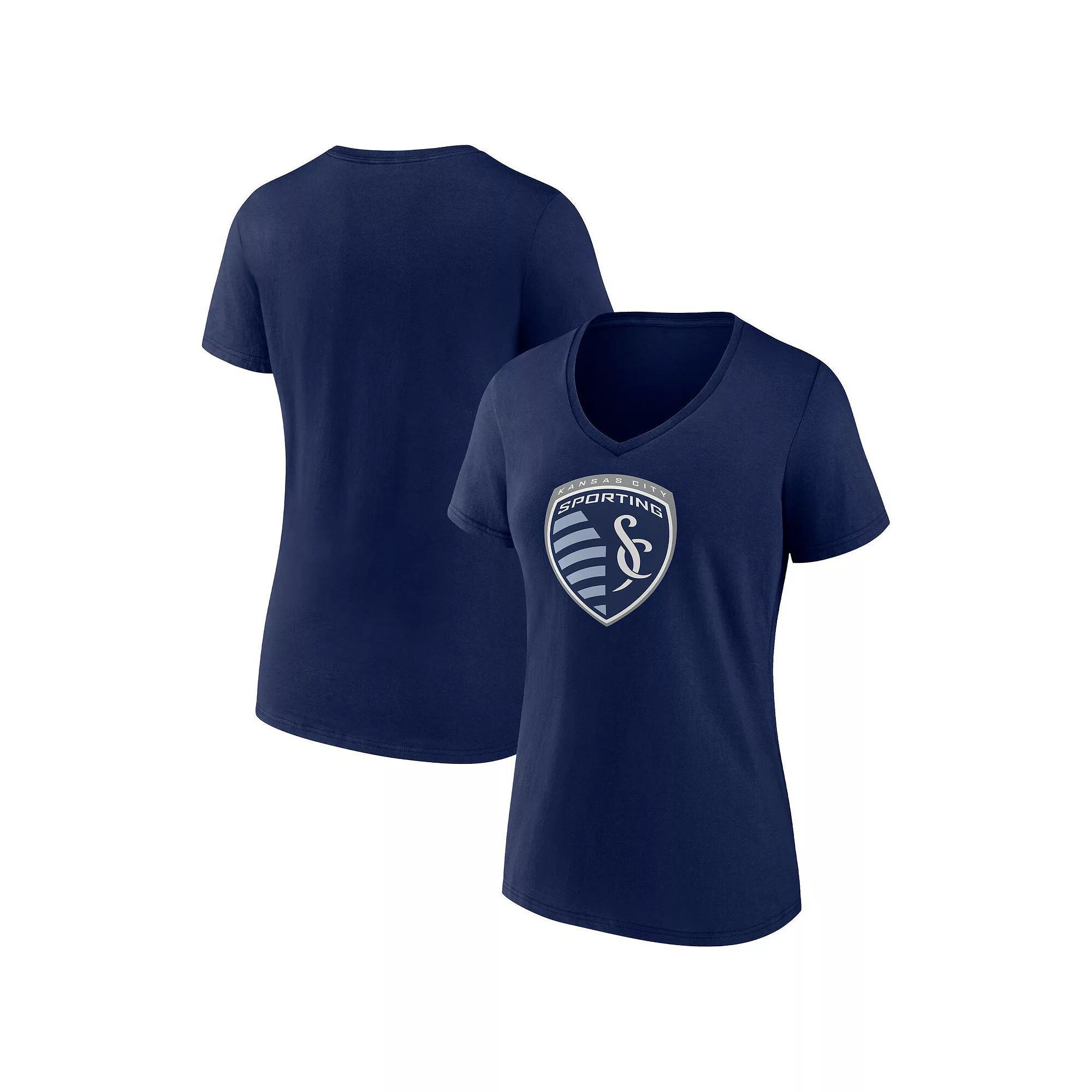 Women's Fanatics Branded Black Atlanta United FC Evergreen Logo V-Neck T-Shirt, Size: XL, Atu Black Product Image