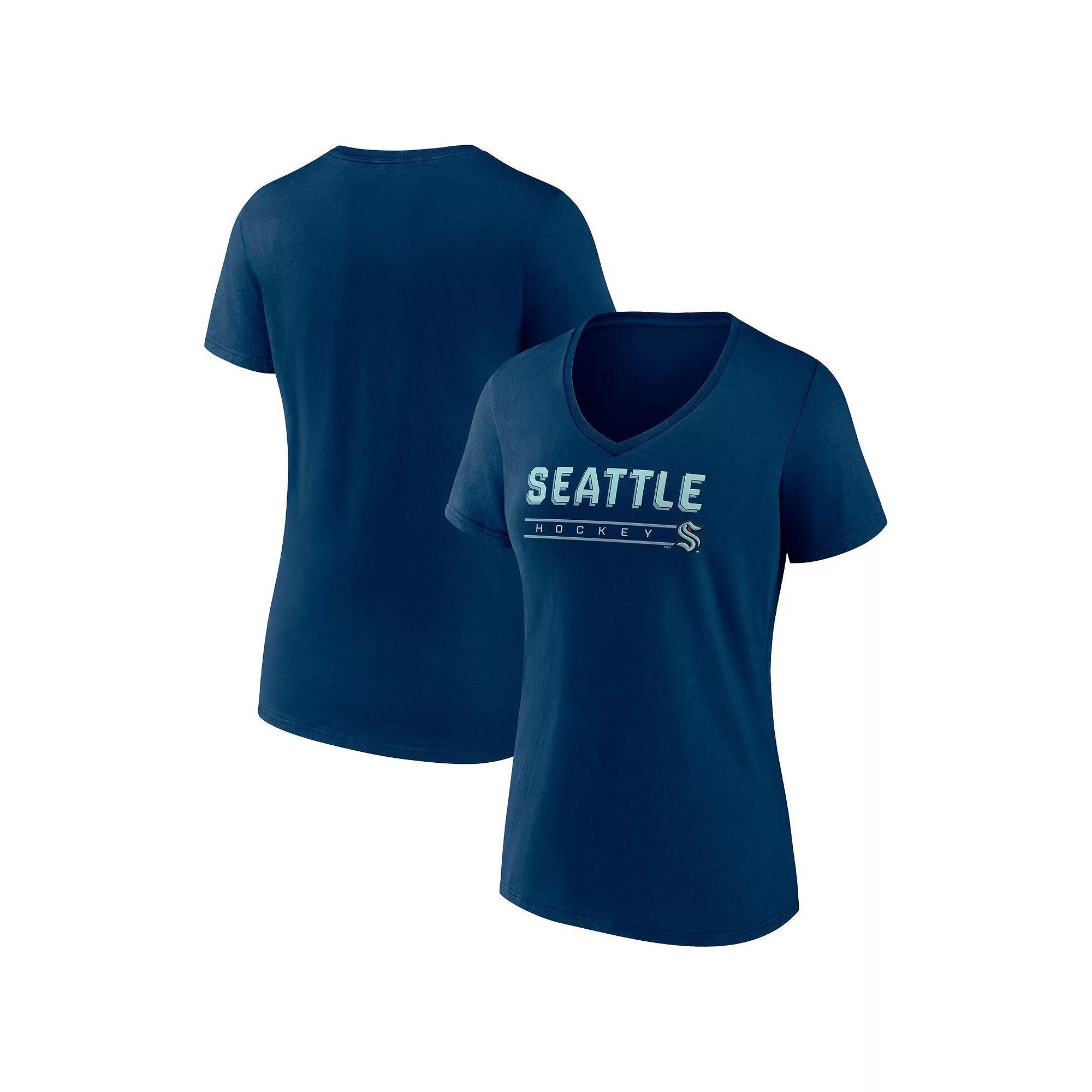 Women's Fanatics Red Carolina Hurricanes V-Neck T-Shirt, Size: Large Product Image
