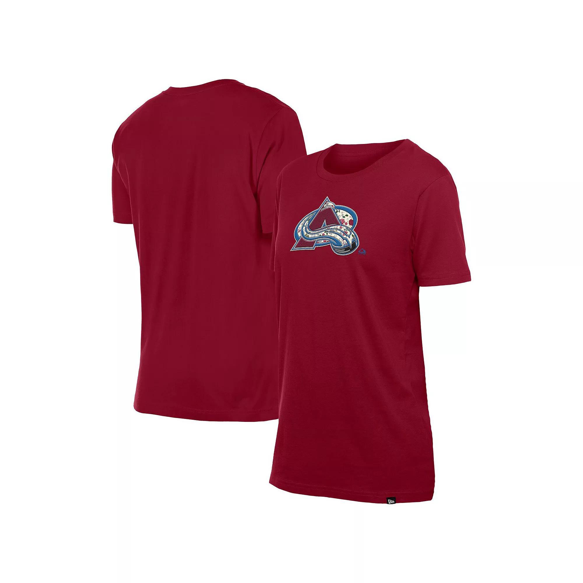 Women's New Era  Red Carolina Hurricanes Glam Game Floral T-Shirt, Size: Large Product Image