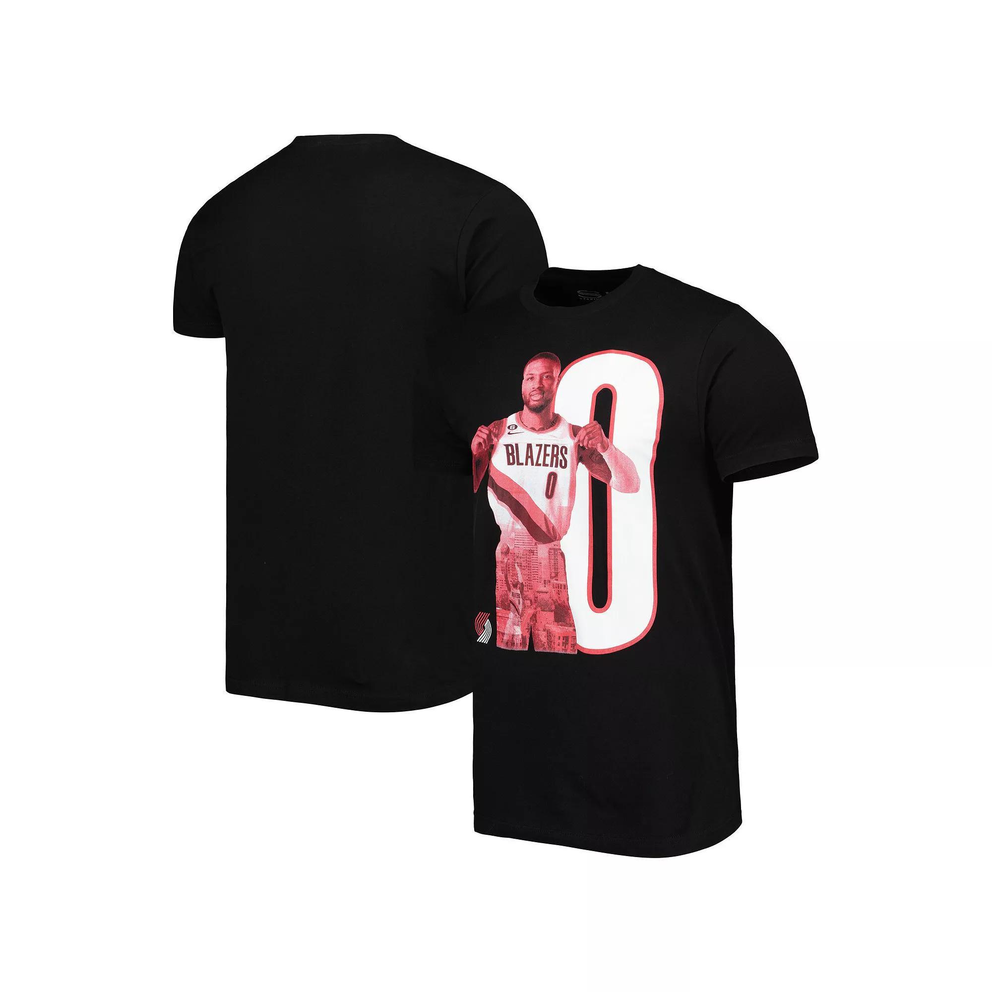 Men's Stadium Essentials Damian Lillard Black Portland Trail Blazers Player Metro T-Shirt, Size: XL Product Image