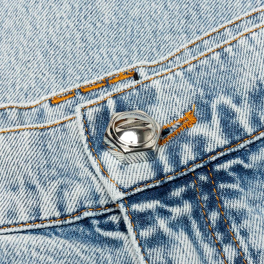 Loose Vintage Wash Denim Pants - Bleu Jean Clair Male Product Image