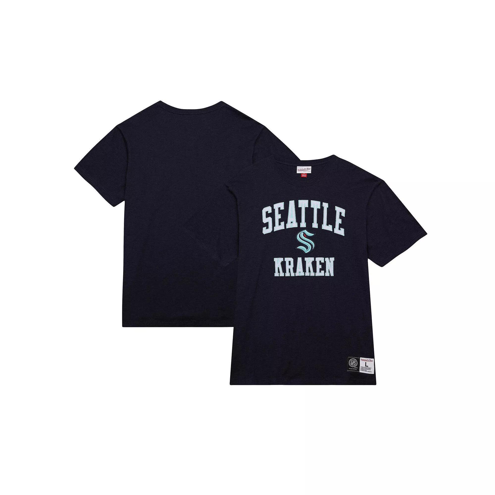 Men's Mitchell & Ness Deep Sea Blue Seattle Kraken Legendary Slub T-Shirt, Size: Small, Krk Blue Product Image