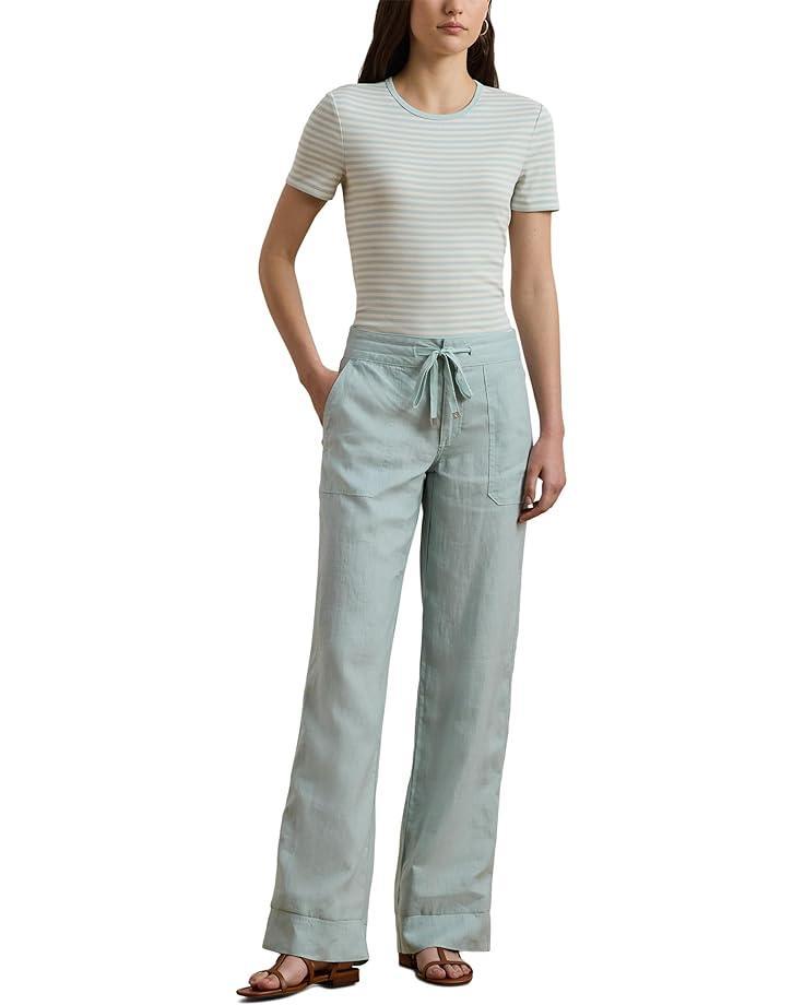 Petite Striped Stretch Cotton Crew Neck Tee Product Image