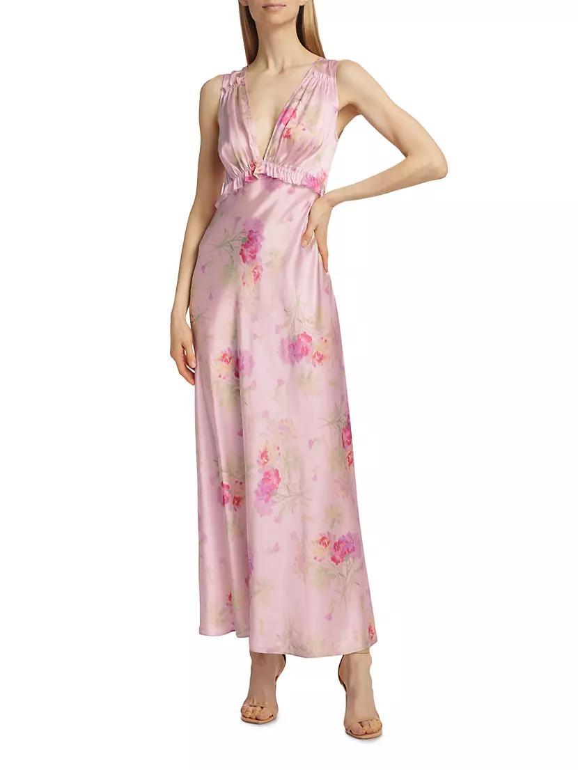 Suniva Floral Silk Maxi Dress Product Image
