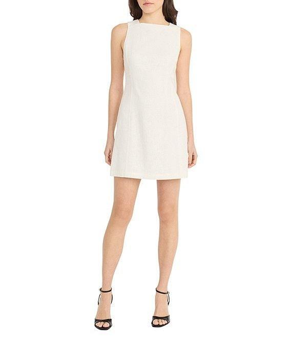 Donna Morgan Square Neck Fit and Flare Linen Mini Dress Product Image