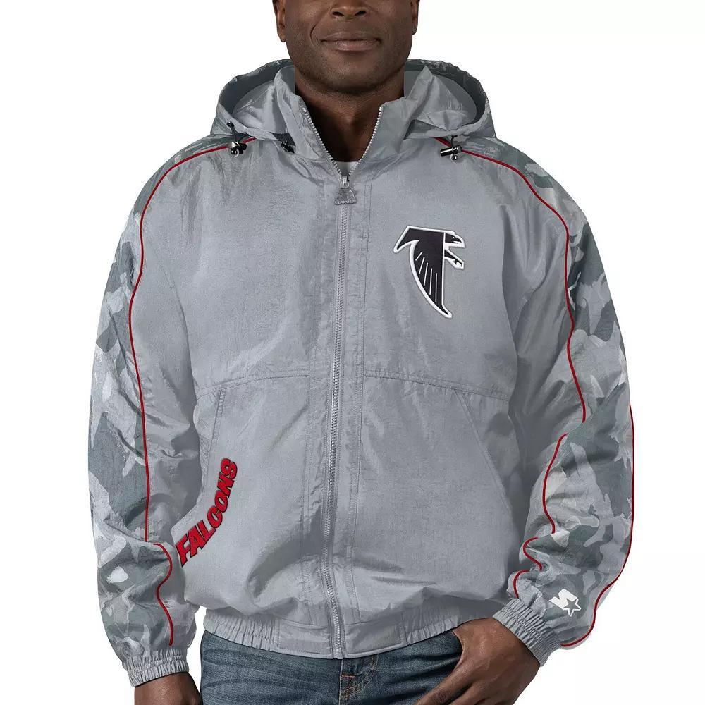 Men's Starter Gray Atlanta Falcons Thursday Night Gridiron Throwback Full-Zip Jacket, Size: XL, Grey Product Image