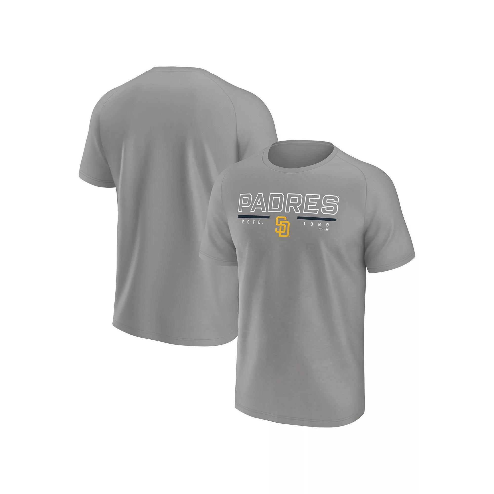 Men's Fanatics  Gray San Diego Padres Raglan T-Shirt, Size: Medium, Grey Product Image