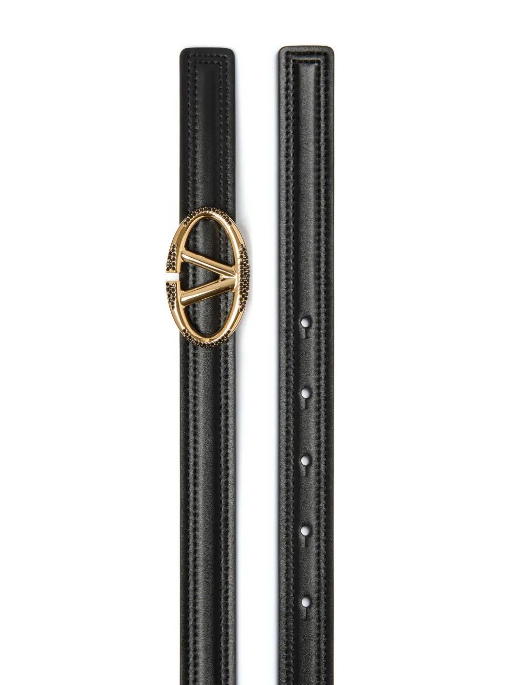VALENTINO GARAVANI Vlogo Leather Belt In Black Product Image