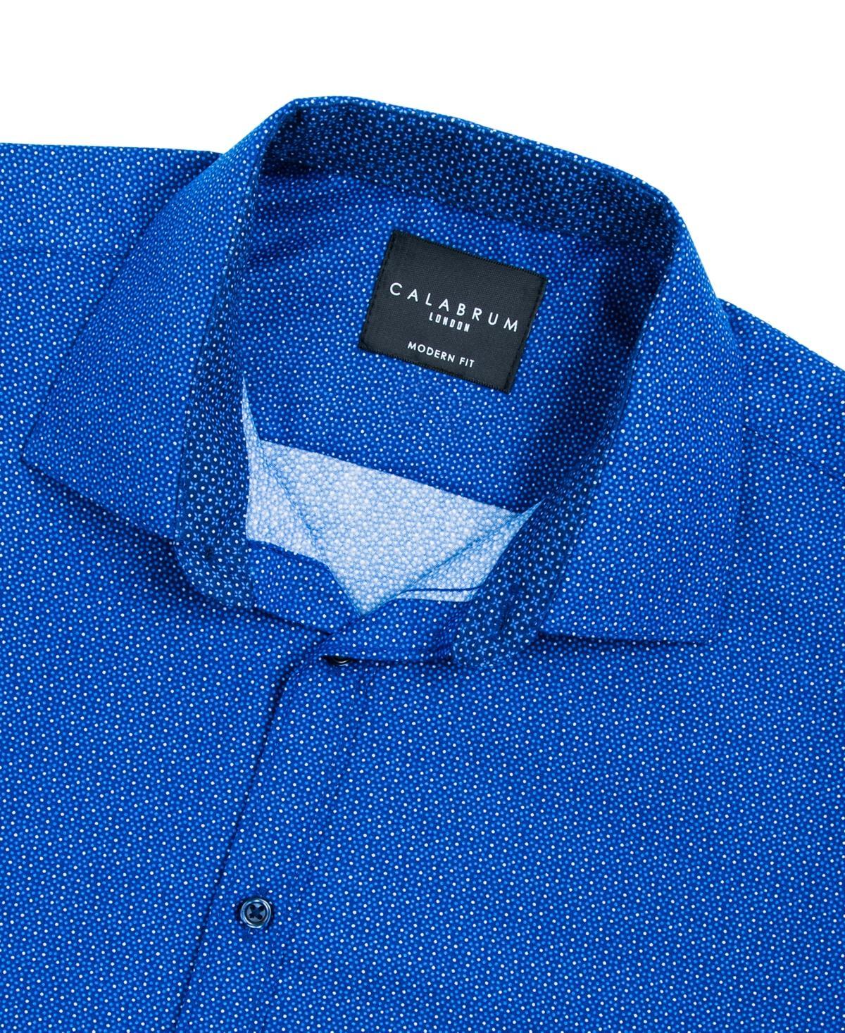 Mens Regular Fit Dot Print Wrinkle Free Performance Dress Shirt Product Image