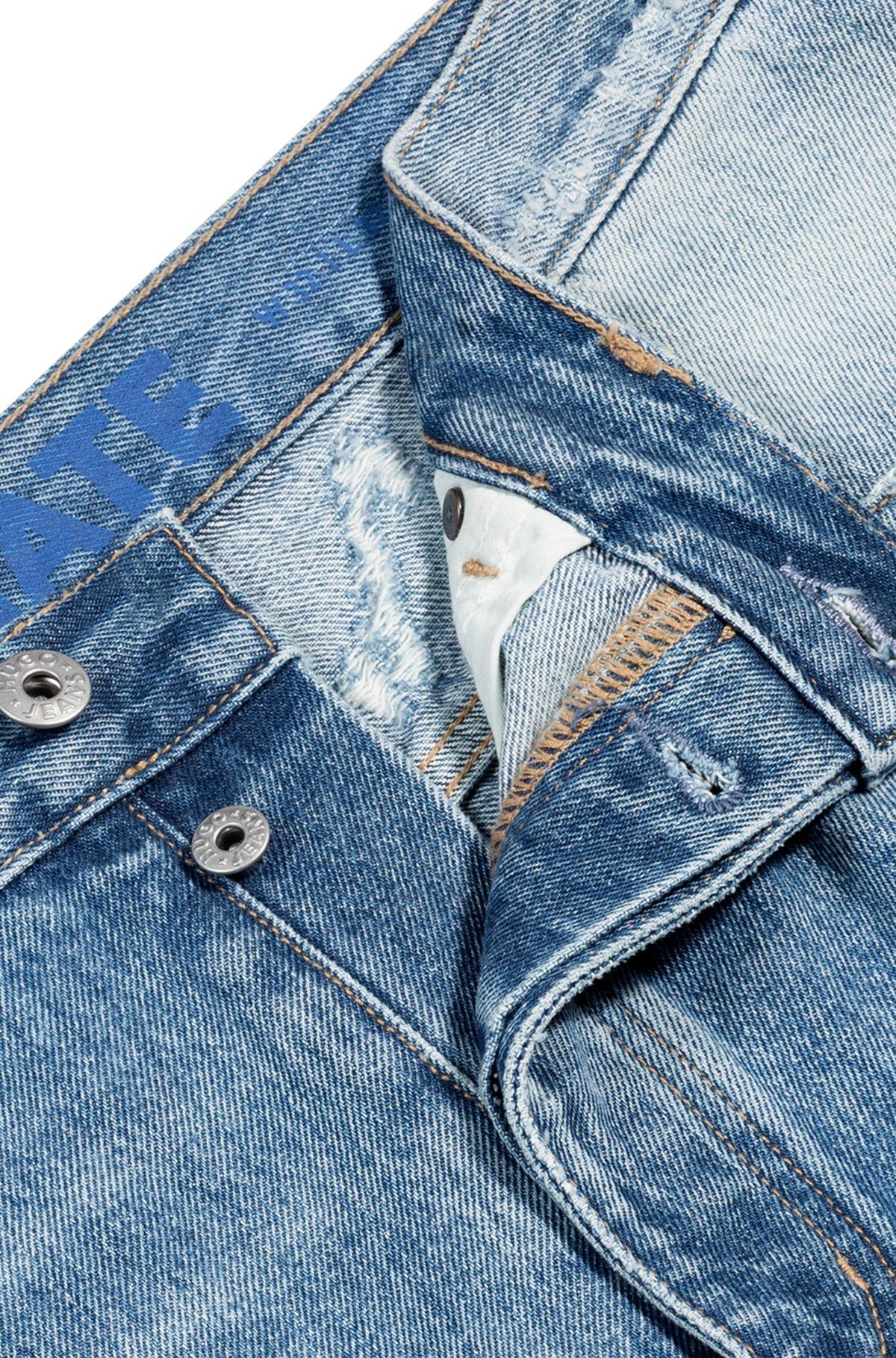 Baggy-fit jeans in stonewashed blue denim Product Image