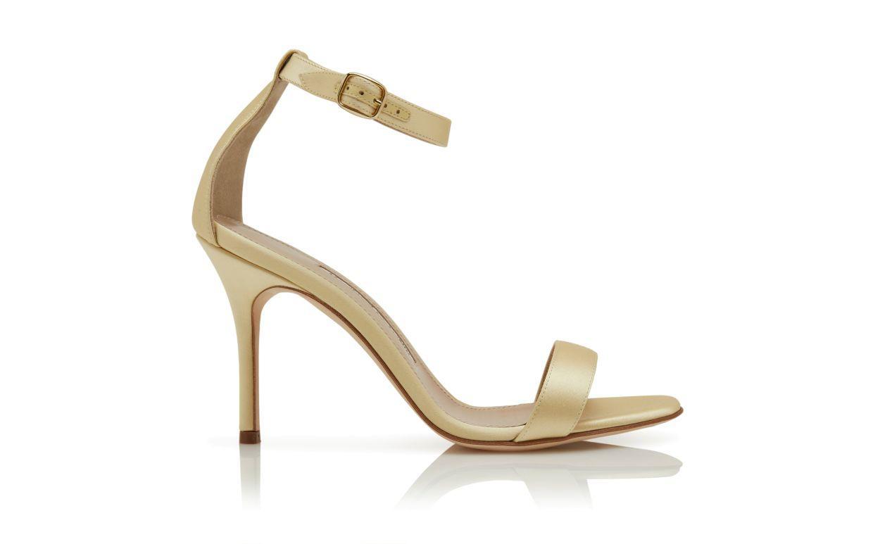 CHAOS Light Cream Satin Ankle Strap Sandals Product Image