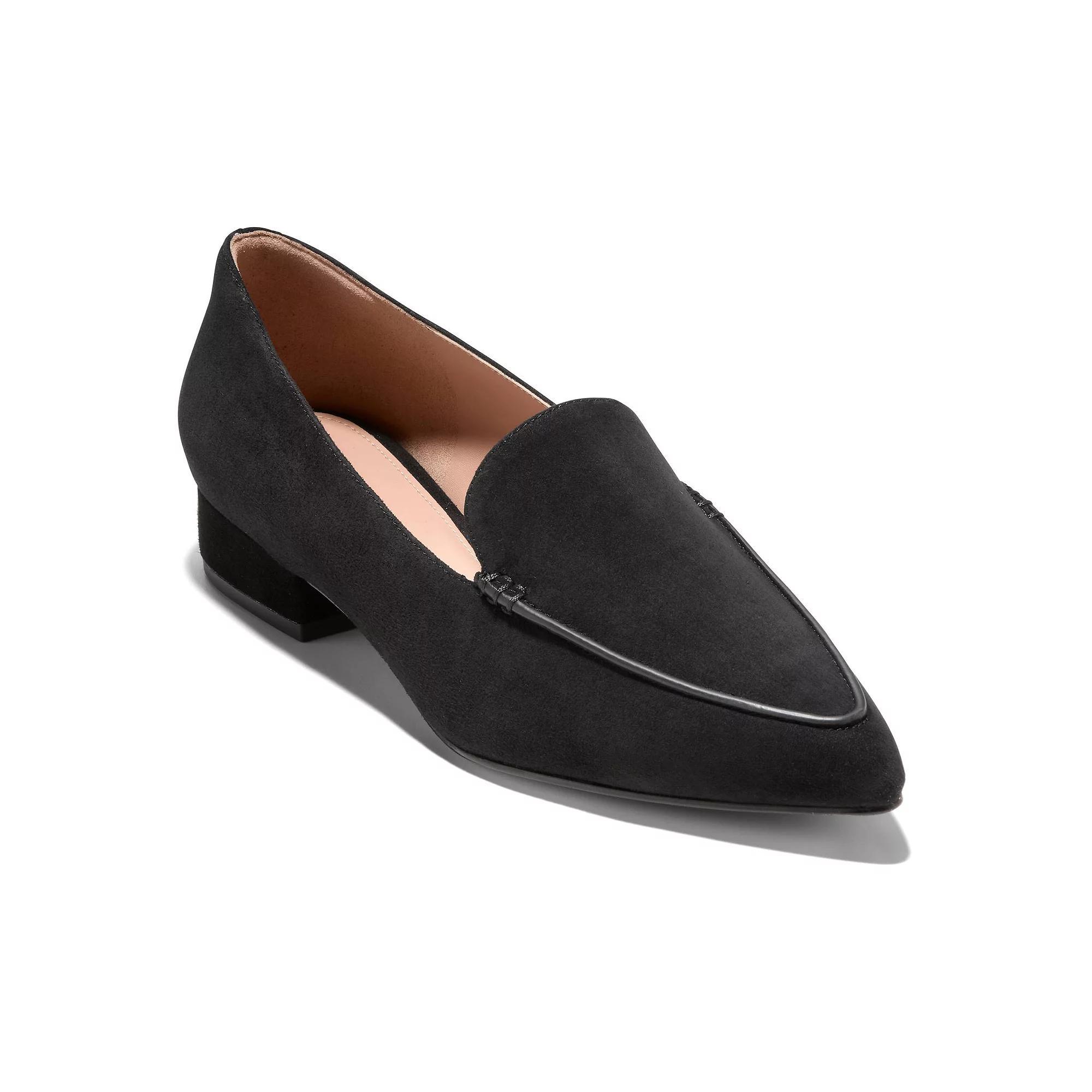 Cole Haan Valantina Suede Women's Loafers, Size: 9.5, Black Product Image