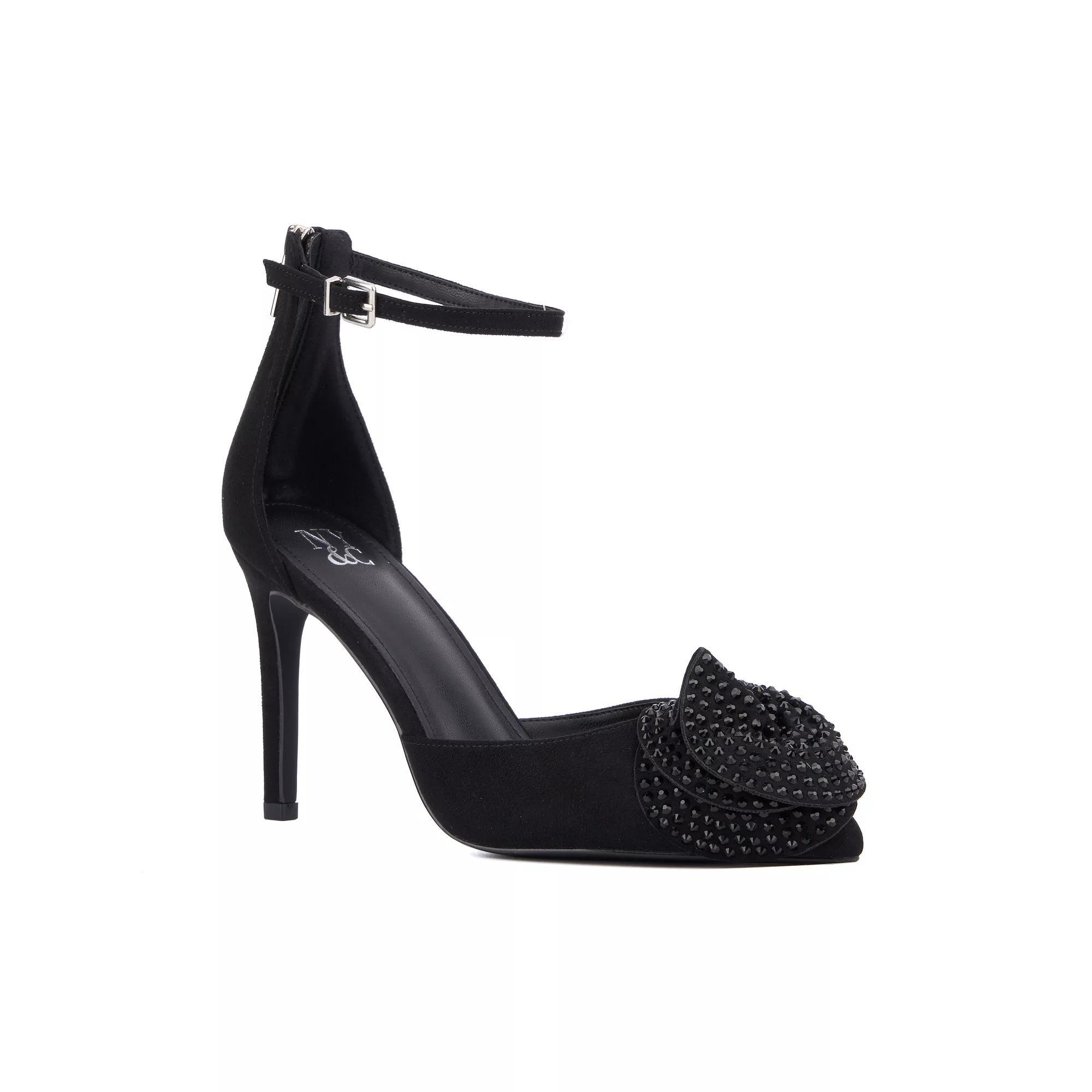 New York & Company Mandell Womens Flower Pointy Heels Product Image