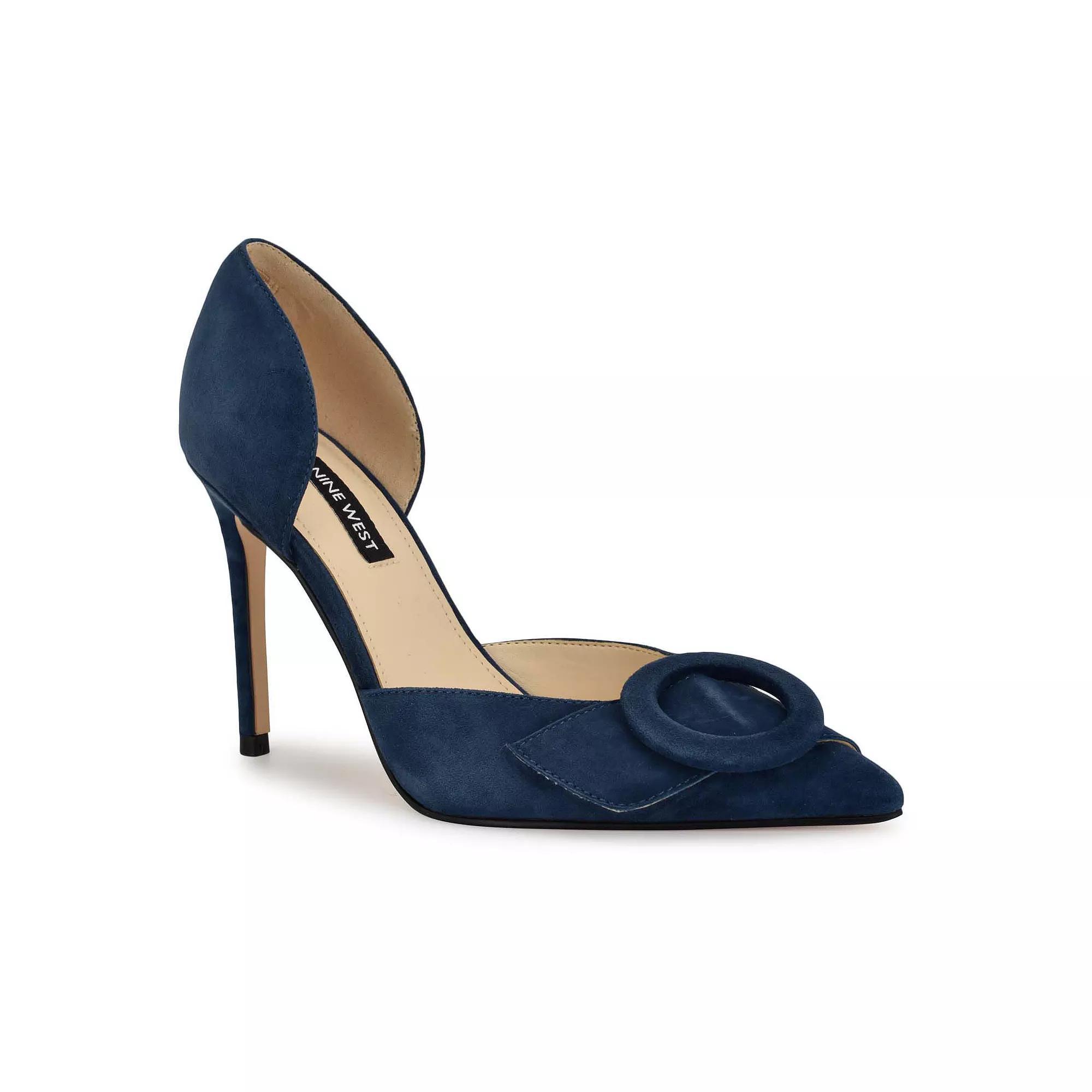 Nine West Frolly Women's Slip-On Dress Pumps, Size: 9.5, Blue Suede Product Image