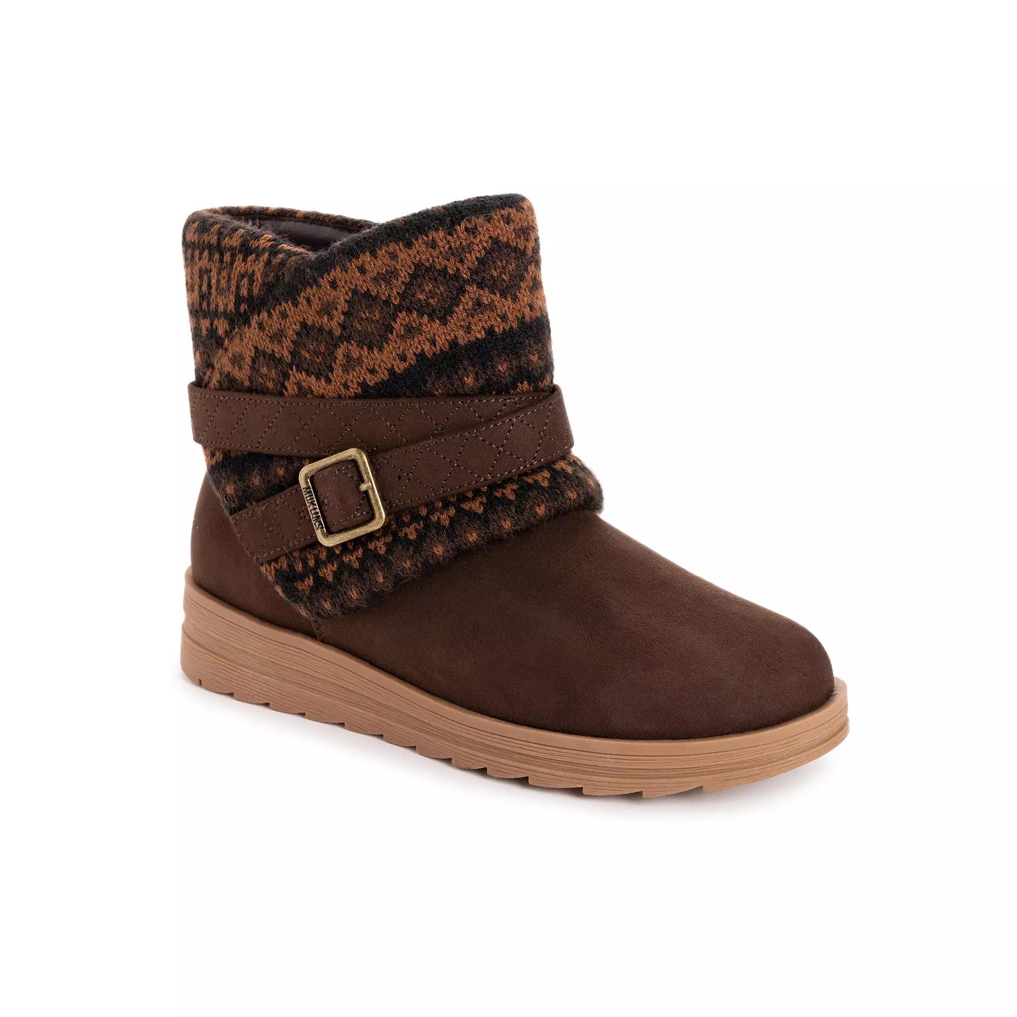 MUK LUKS Naomi Women's Ankle Boot Slippers, Size: 9, Dark Brown Product Image