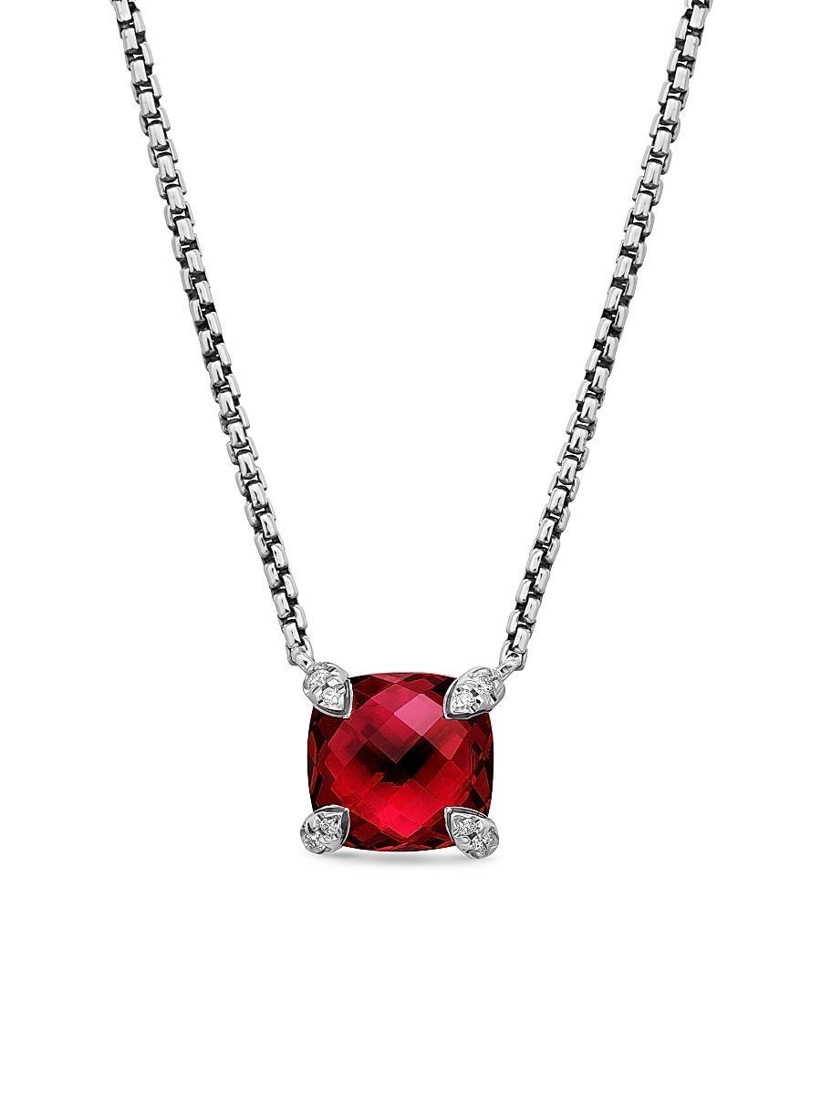 Womens Petite Chatelaine Pendant Necklace with Pave Diamonds Product Image