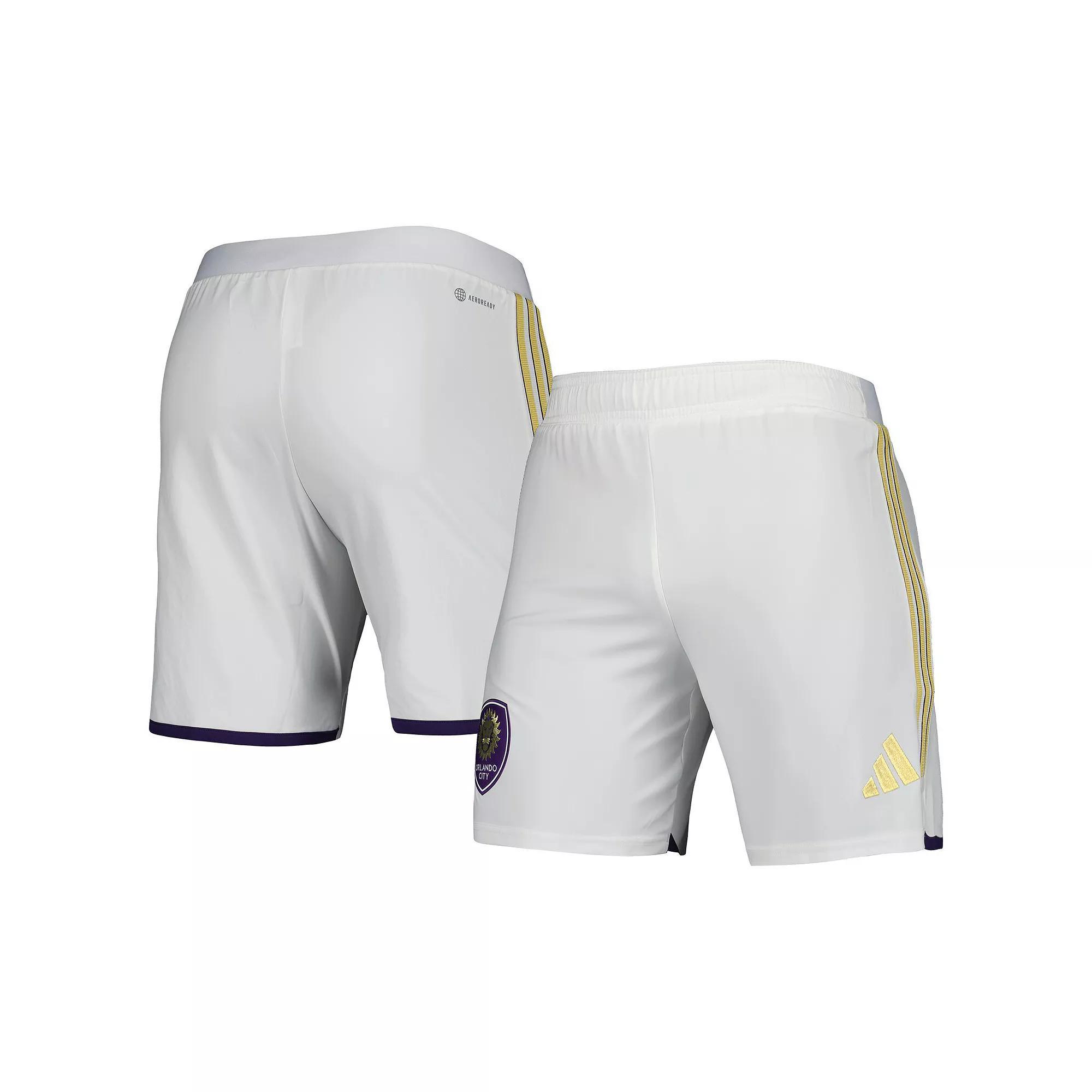 Mens adidas White Orlando City SC 2023 Away AEROREADY Authentic Shorts Product Image