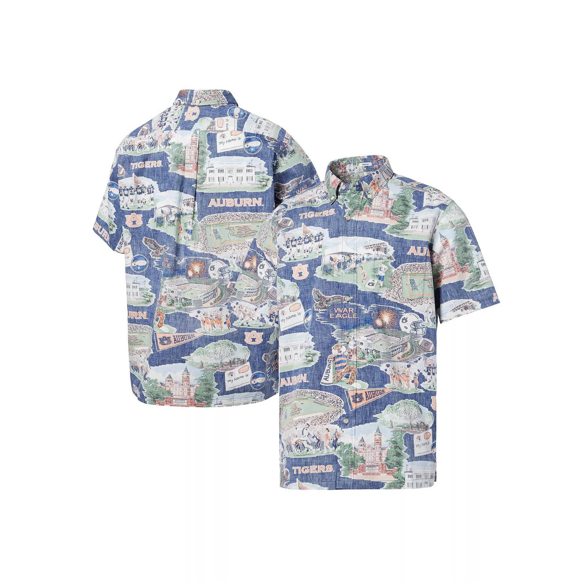 Men's Reyn Spooner  Navy Auburn Tigers Scenic Button-Down Shirt, Size: Large, Blue Product Image