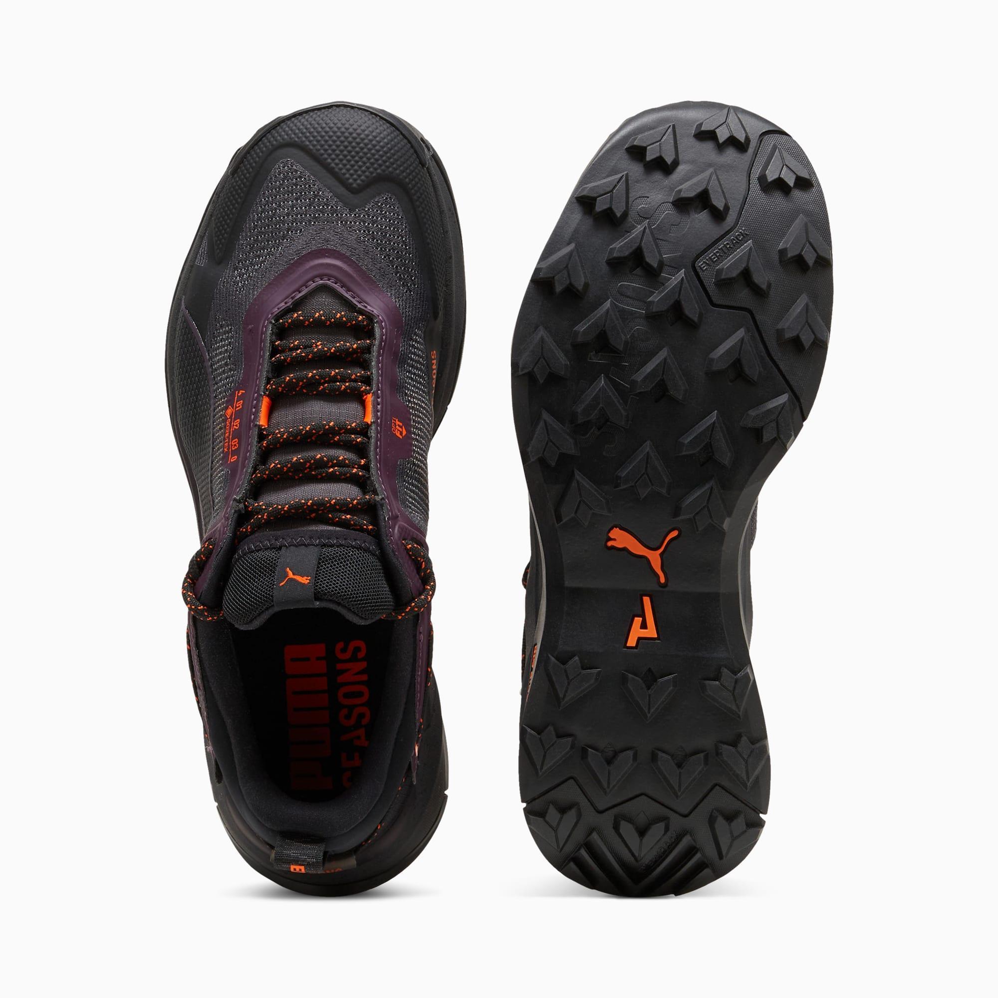 PUMA SEASONS Explore NITROâ¢ GORE-TEX Women's Hiking Shoes in Black/Midnight Plum/Flame Flicker Product Image