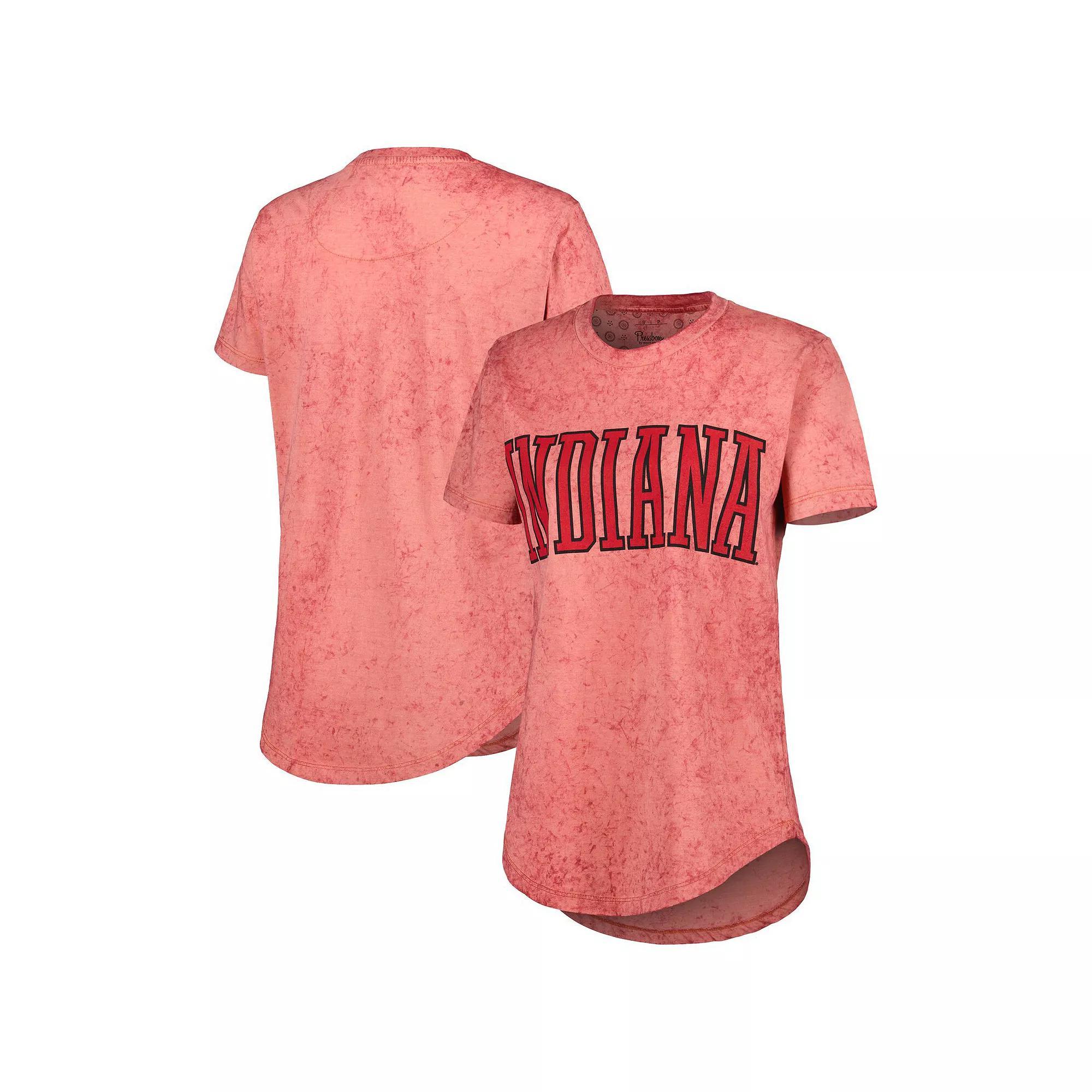 Women's Pressbox Crimson Indiana Hoosiers Southlawn Sun-Washed T-Shirt, Size: Small, Red Product Image