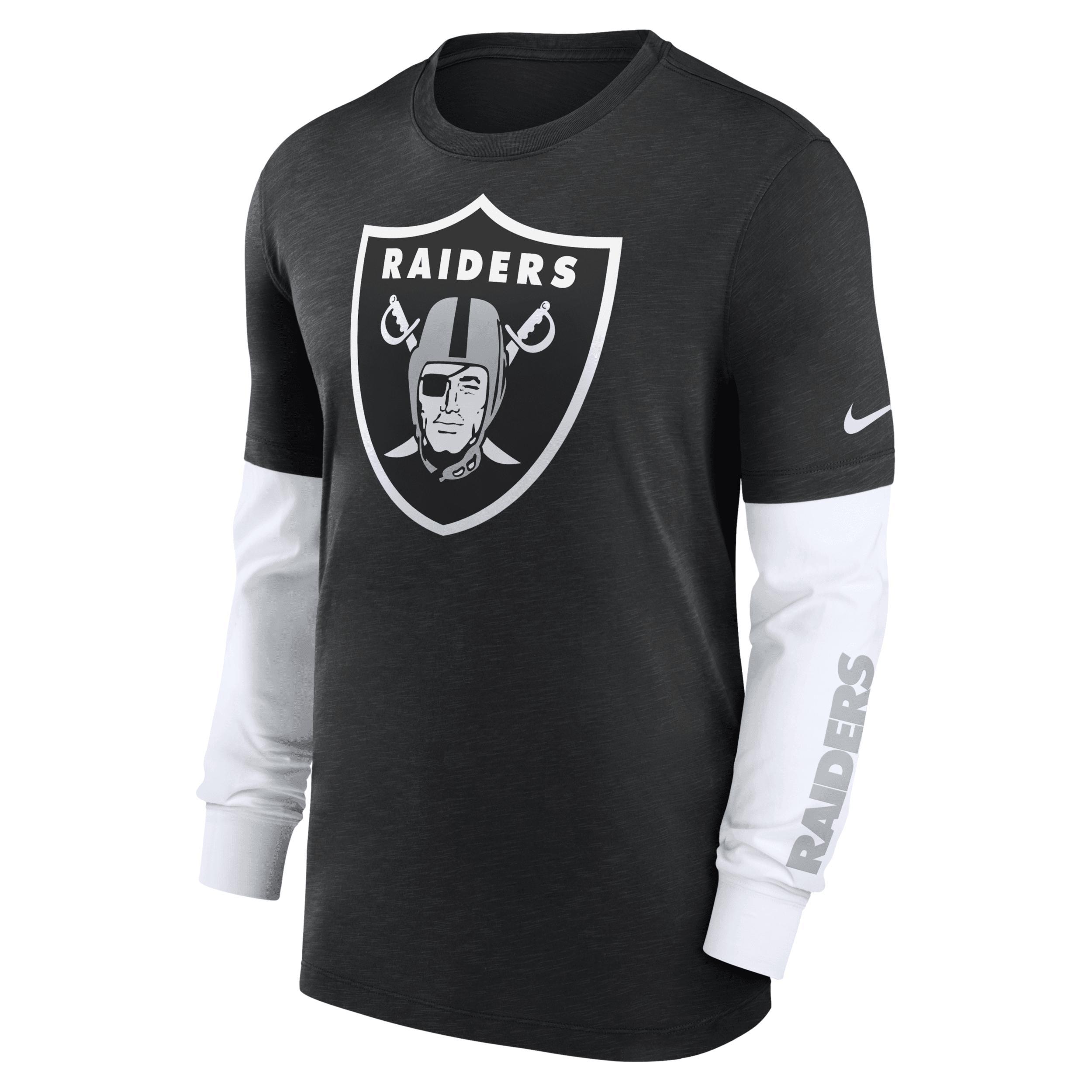 Mens Nike Heather Black Las Vegas Raiders Slub Fashion Long Sleeve T-shirt Product Image
