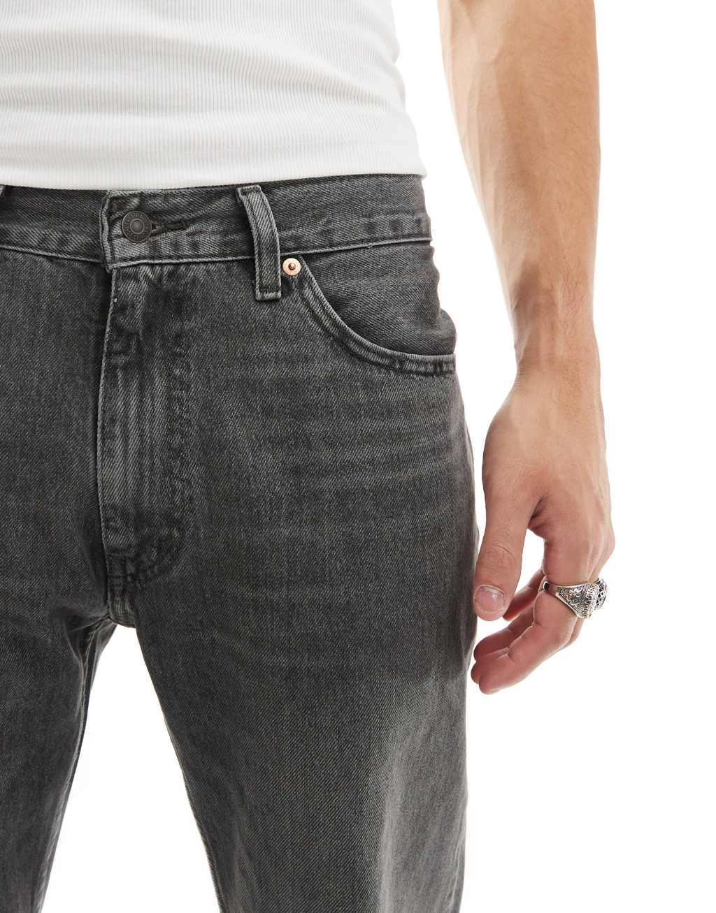 Levi's 555 '96 relaxed straight fit jeans in dark gray wash Product Image