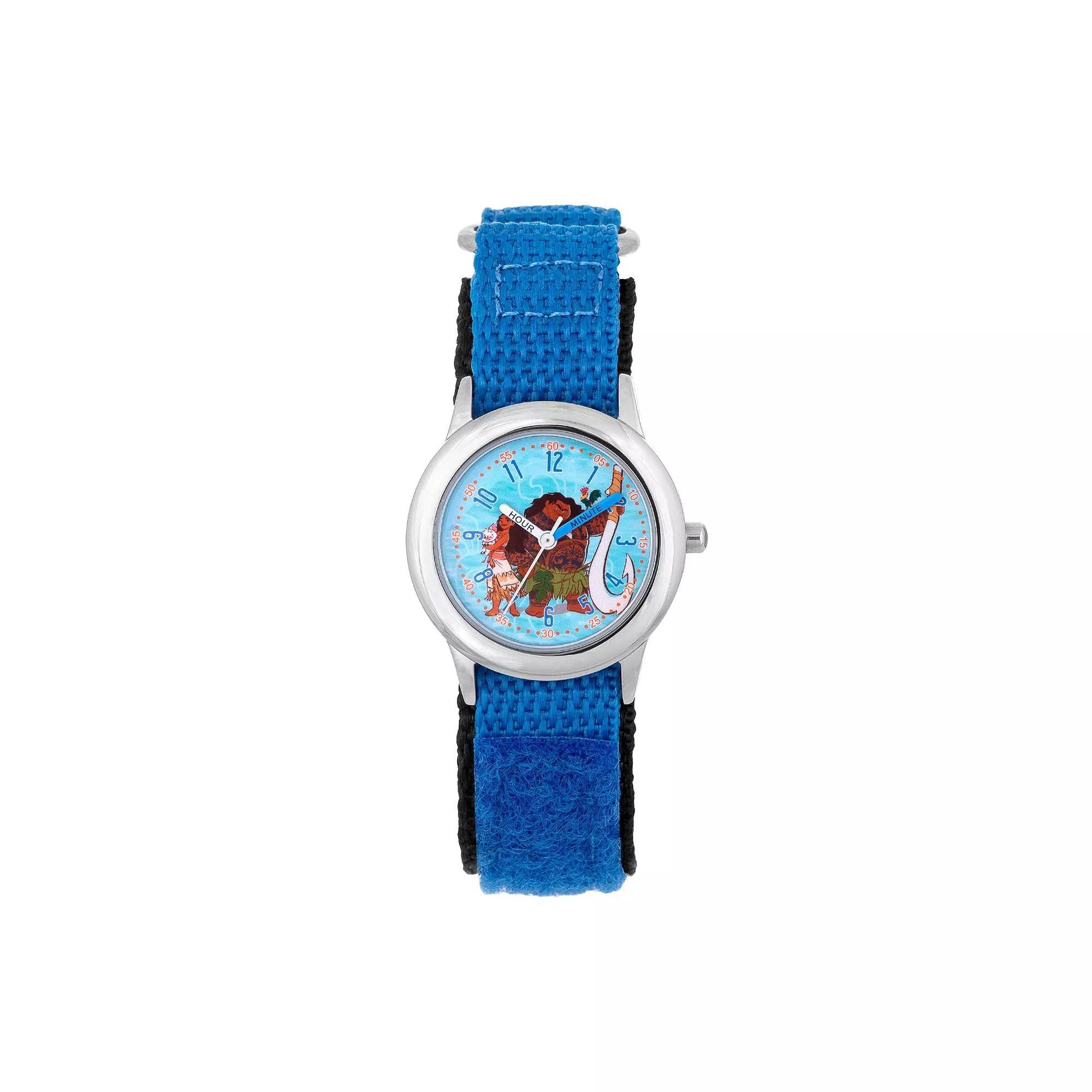 Disney's Moana, Pua, Heihei & Maui Kids' Stainless Steel Time Teacher Watch, Men's, Blue Product Image