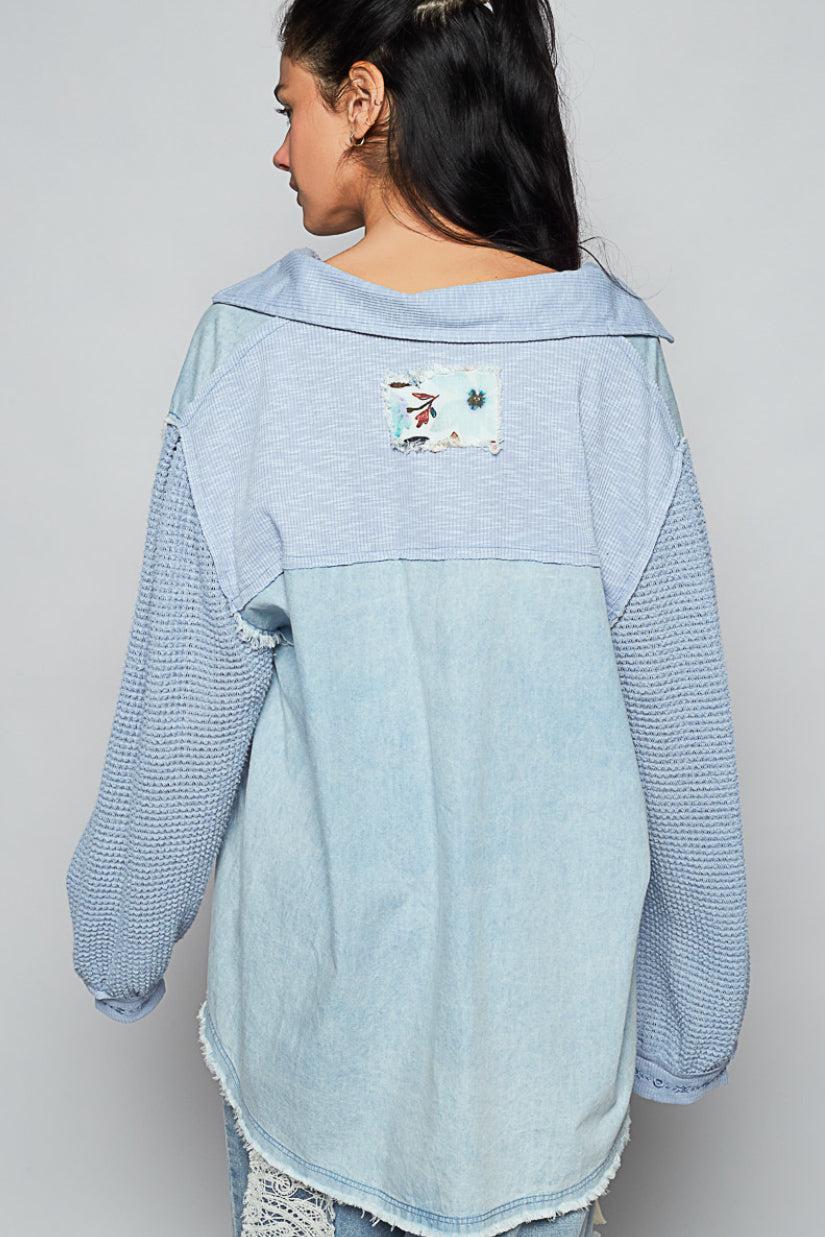 Denim and Floral Tunic Product Image