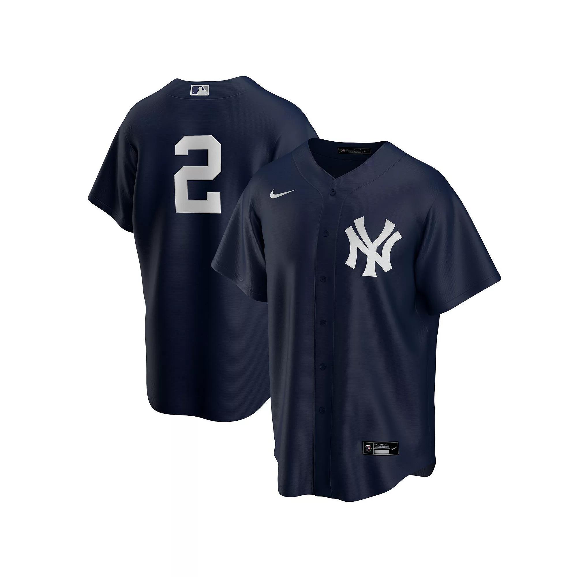 Men's Nike Derek Jeter Navy New York Yankees Alternate Replica Player Jersey, Size: Small, Blue Product Image